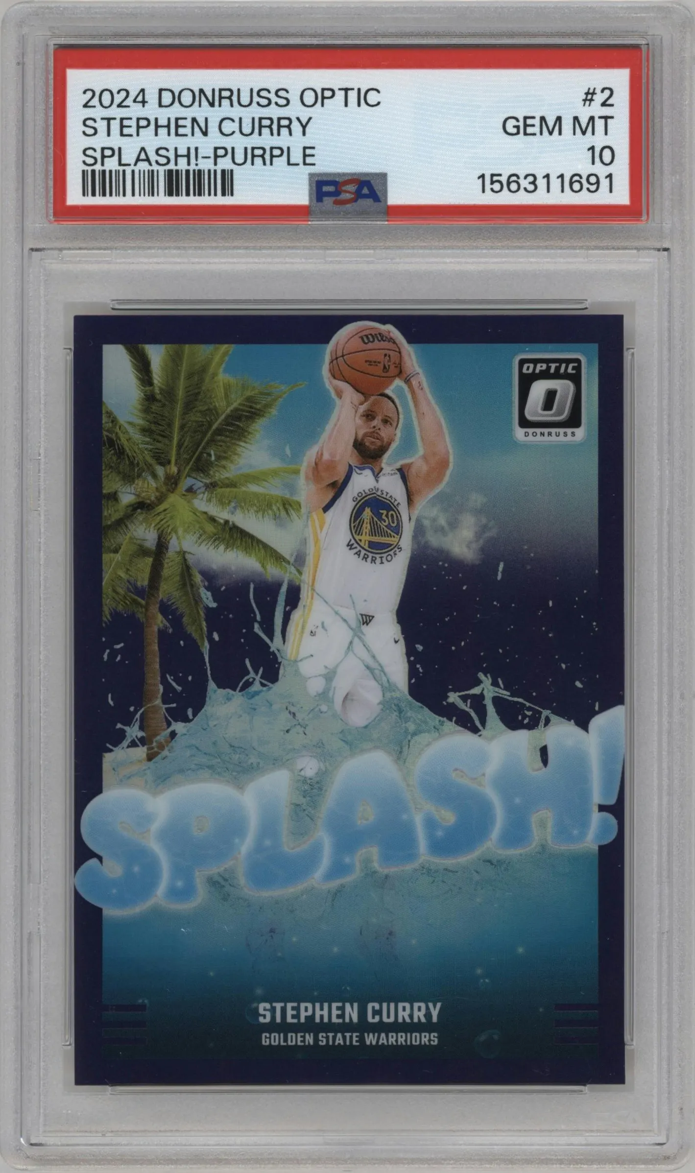 2024 Donruss Optic Splash! Stephen Curry Purple #2 PSA 10