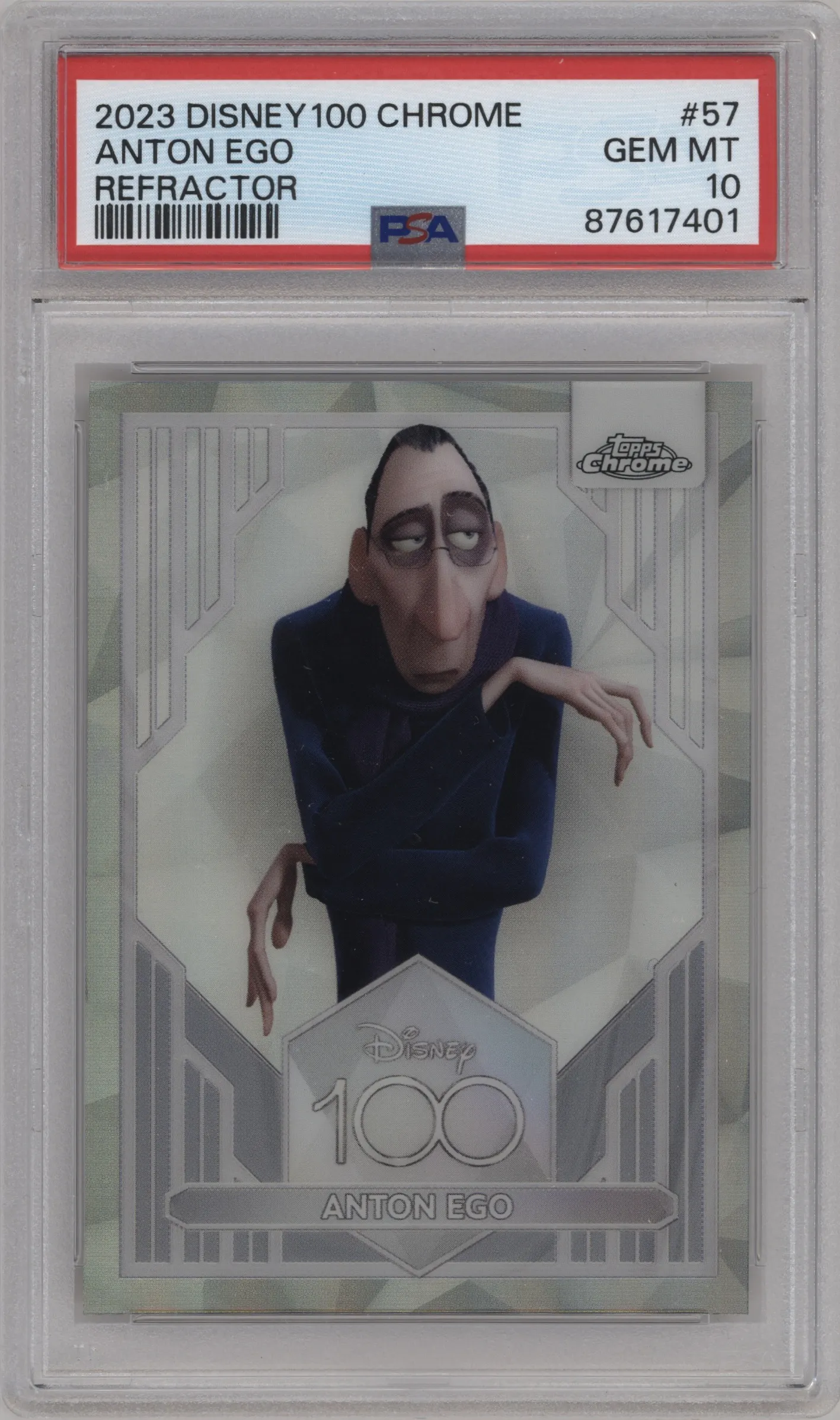 2023 Topps Chrome Disney 100 Anton Ego Refractor #57 PSA 10
