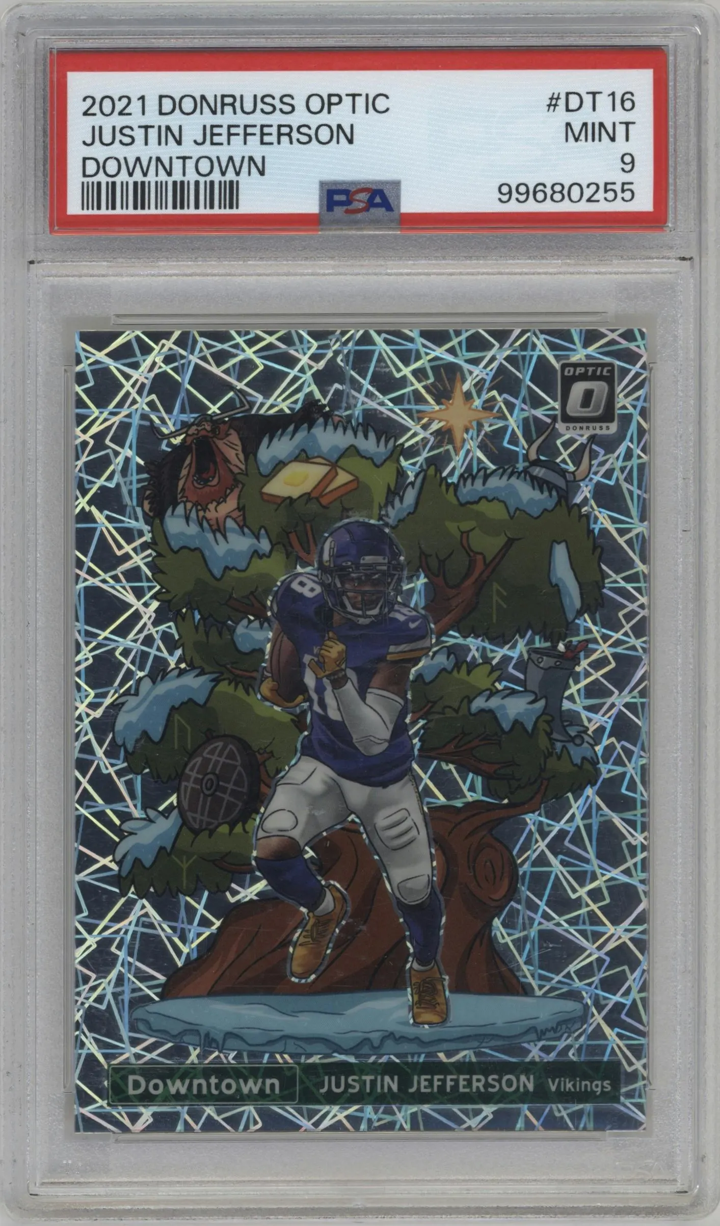 2021 Panini Donruss Optic Downtown Justin Jefferson PSA 9