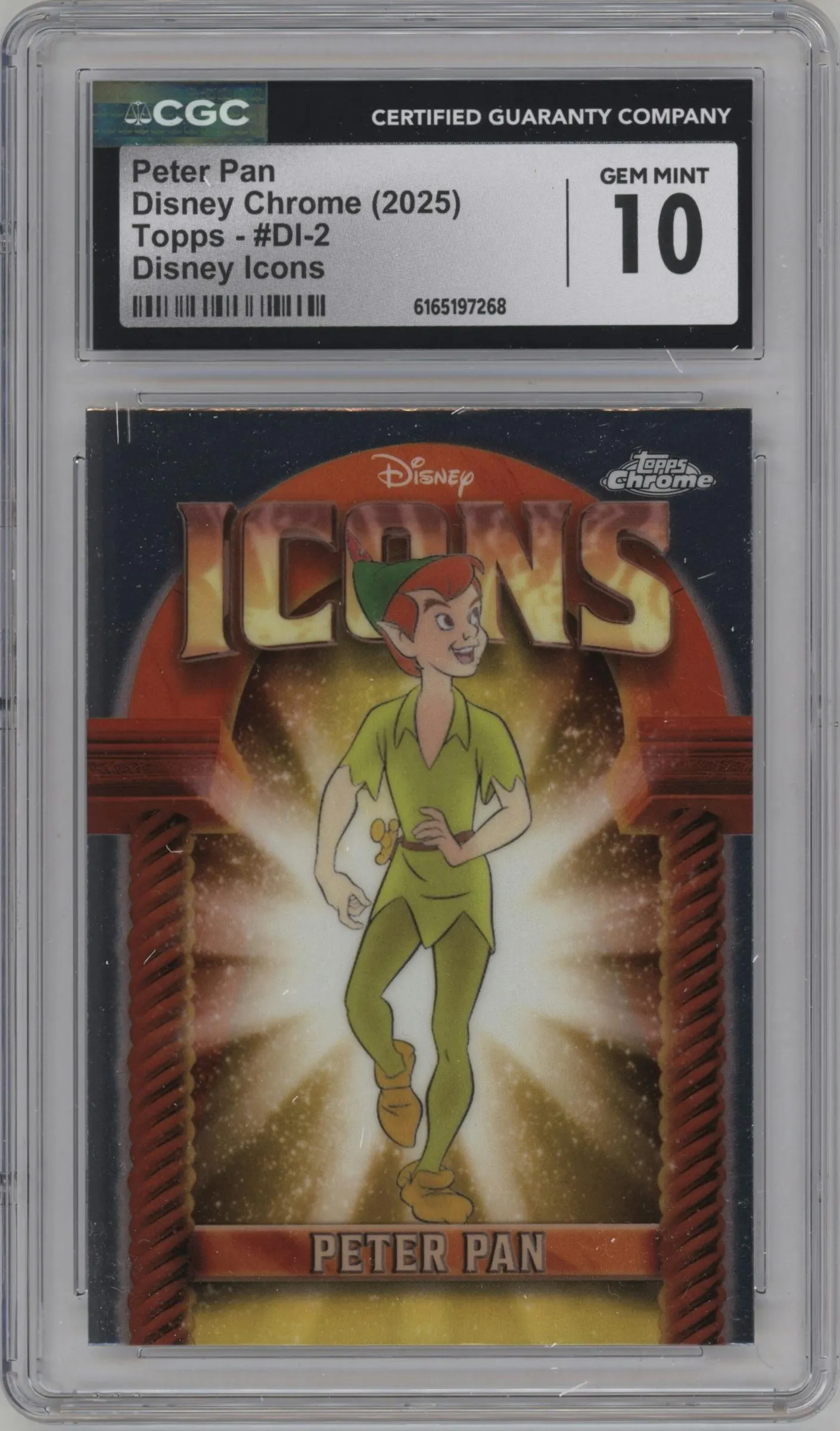2025 Topps Chrome Disney Disney Icons Peter Pan #DI-2 CGC 10
