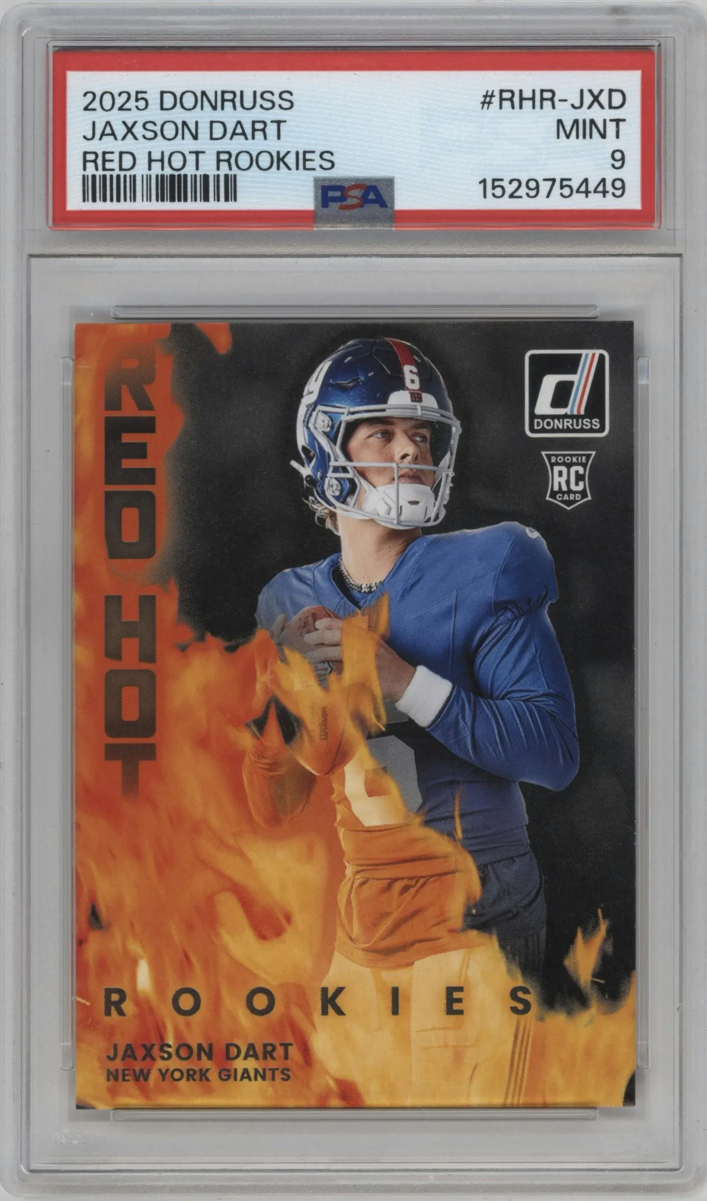 2025 Panini Donruss Red Hot Rke. Jaxson Dart #RHR-JXD PSA 9