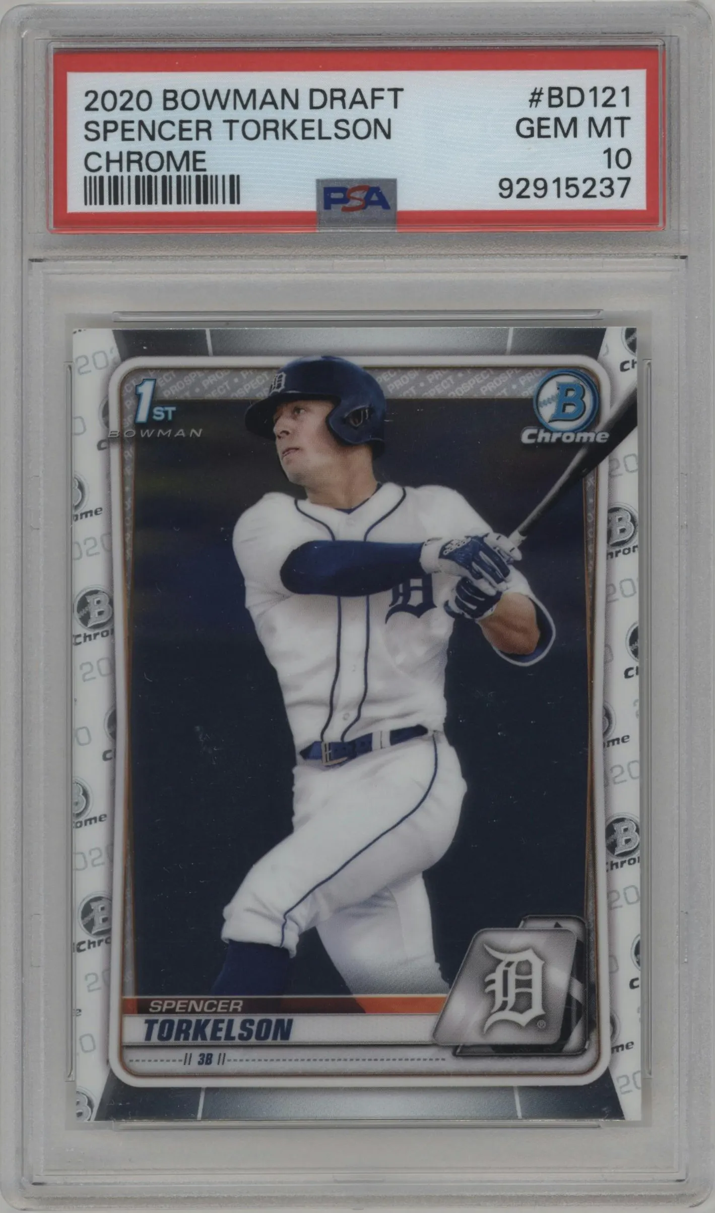 2020 Bowman Draft Chrome Spencer Torkelson #BD-121 PSA 10
