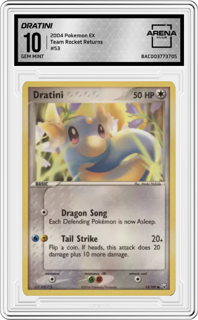2004 Pokemon EX Team Rocket Returns Dratini #53 ARENA CLUB 10