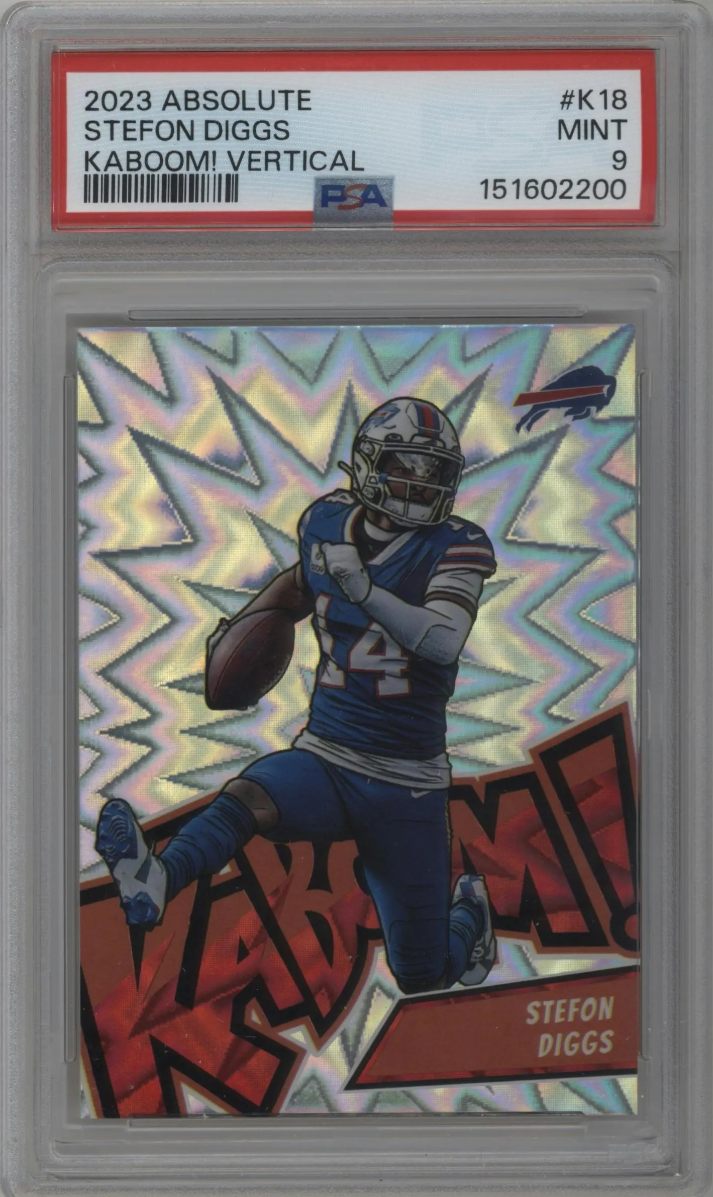 2023 Panini Absolute Kaboom Vertical Stefon Diggs #K18 PSA 9