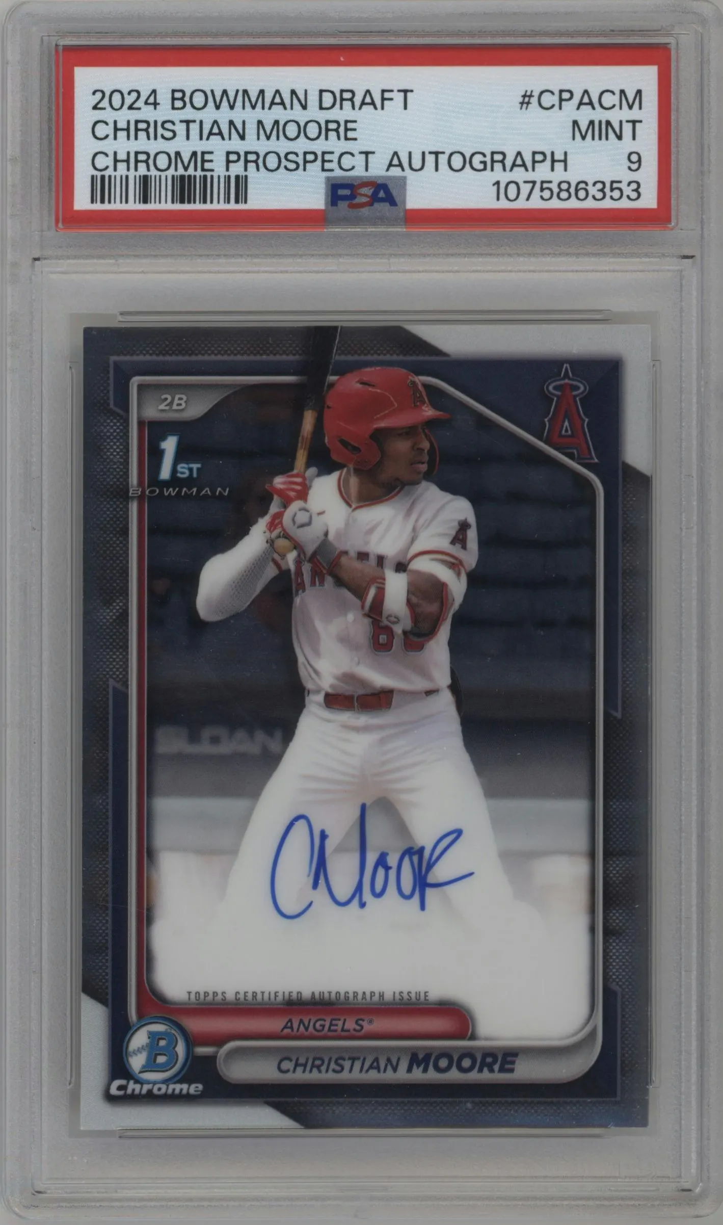 2024 Bowman Draft Chr.Pros.Auto Christian Moore #CPA-CM PSA 9