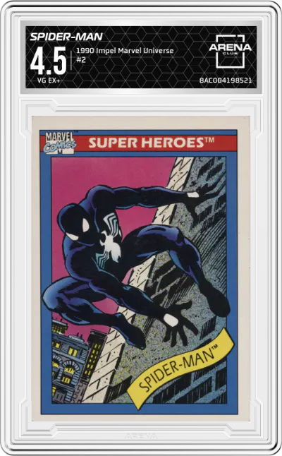 1990 Impel Marvel Universe Spider-Man #2 ARENA CLUB 4.5
