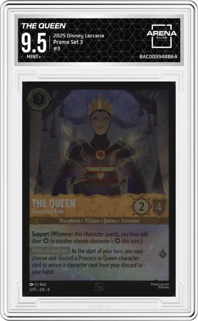 2025 Disney Lorcana Promo Set 3 The Queen - Conceited Ruler #3 ARENA CLUB 9.5