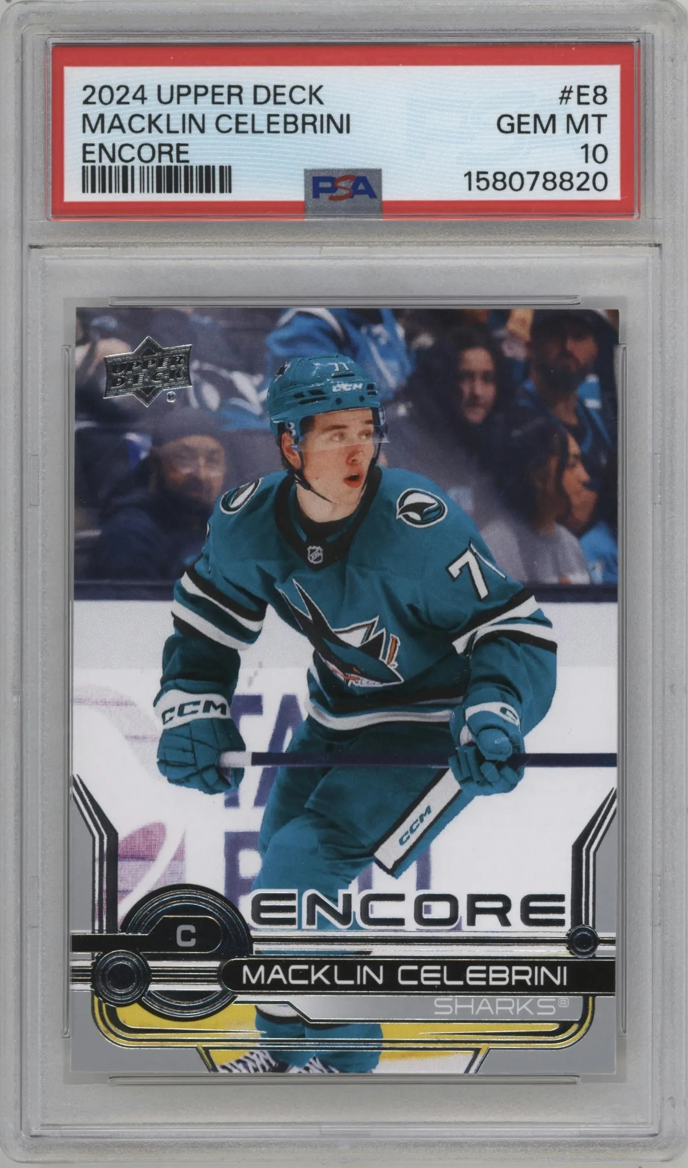 2024 Upper Deck Extended Series Encore Macklin Celebrini #E-8 PSA 10