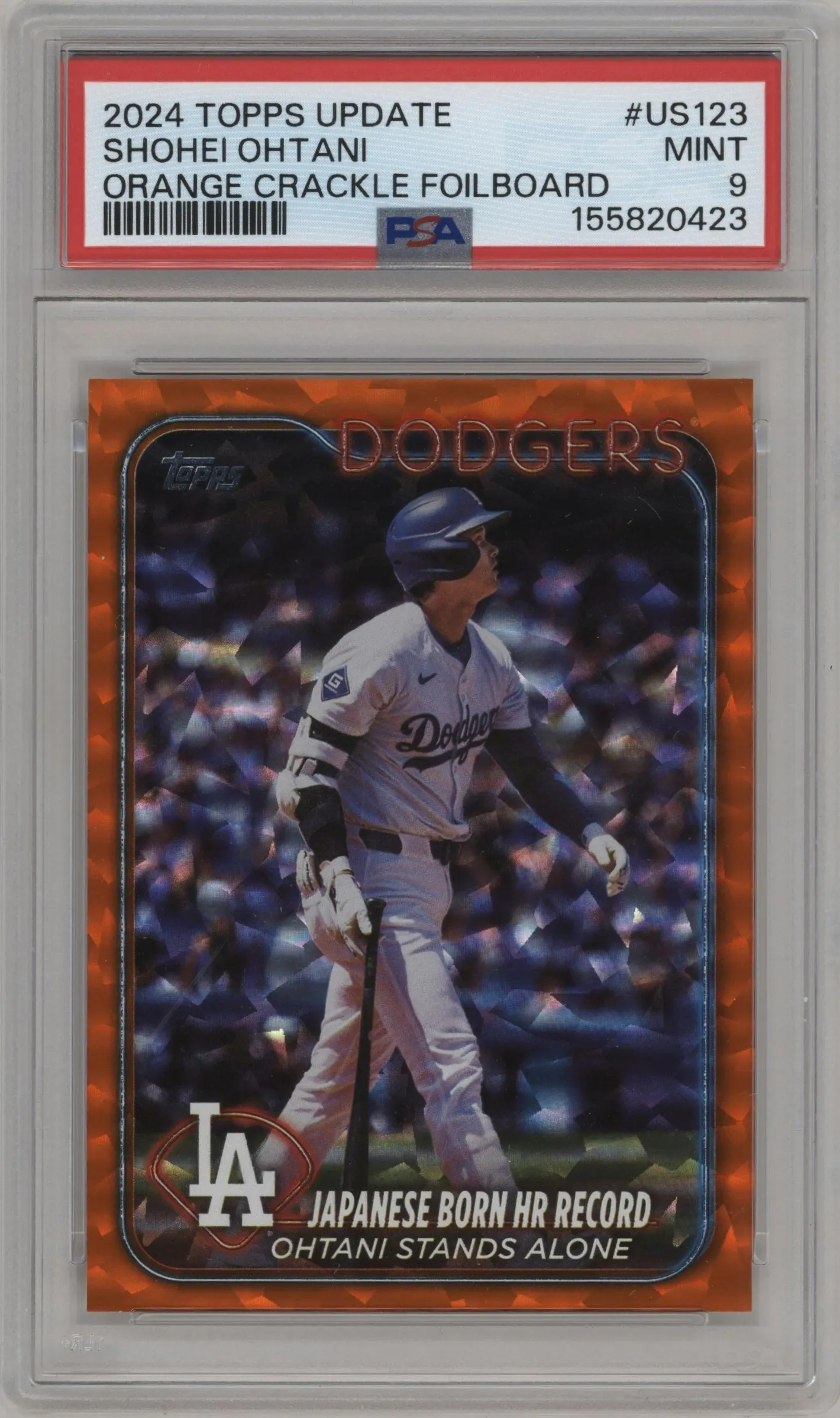 2024 Topps Update Shohei Ohtani Orange Crackle Foilboard #US123 PSA 9