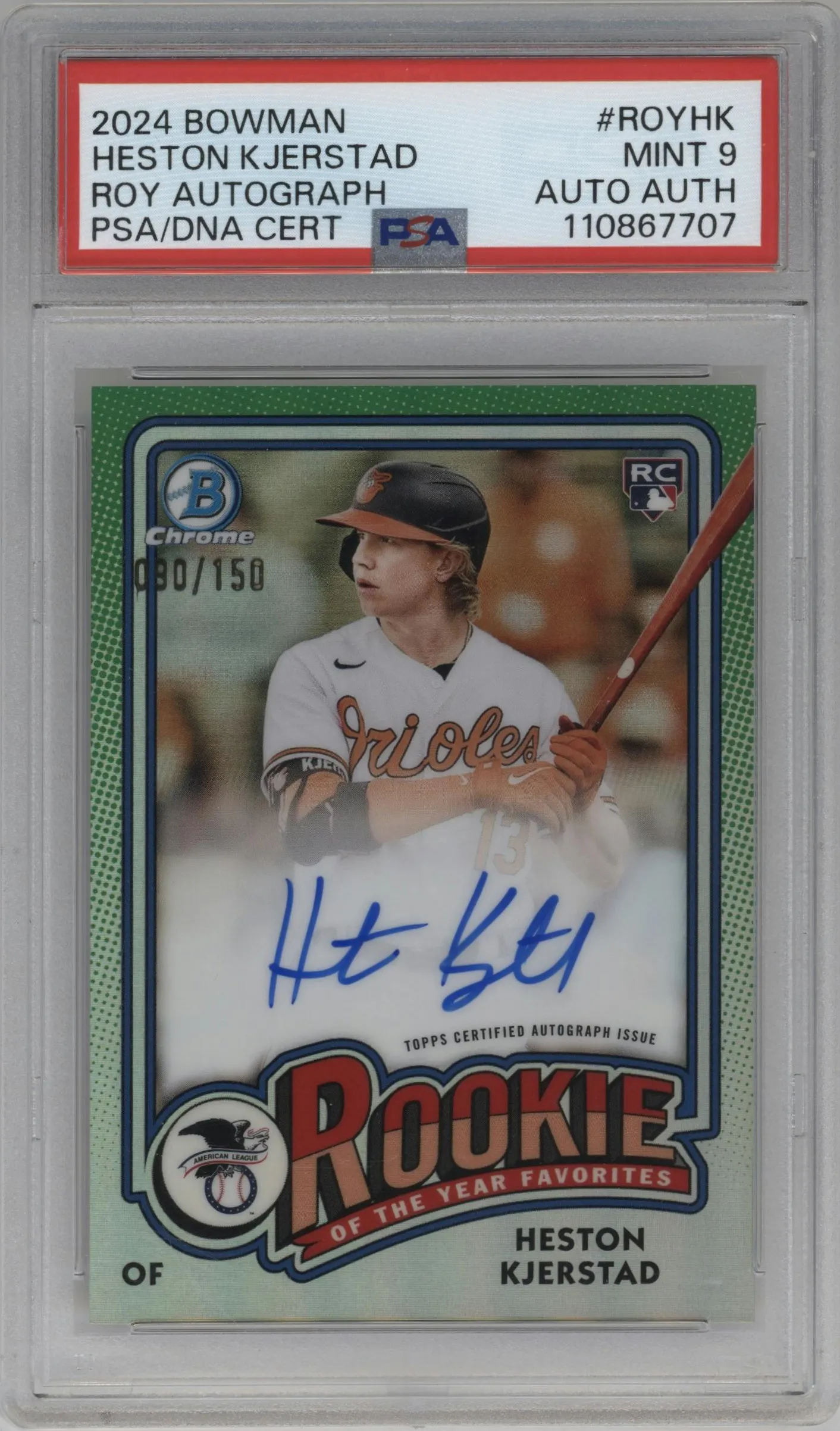 2024 Bowman ROTY Fav.Auto Heston Kjerstad #ROY-HK PSA 9
