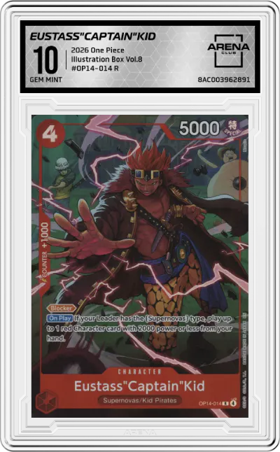 2026 One Piece Illustration Box Vol.8 Eustass"Captain"Kid R #OP14-014 R ARENA CLUB 10