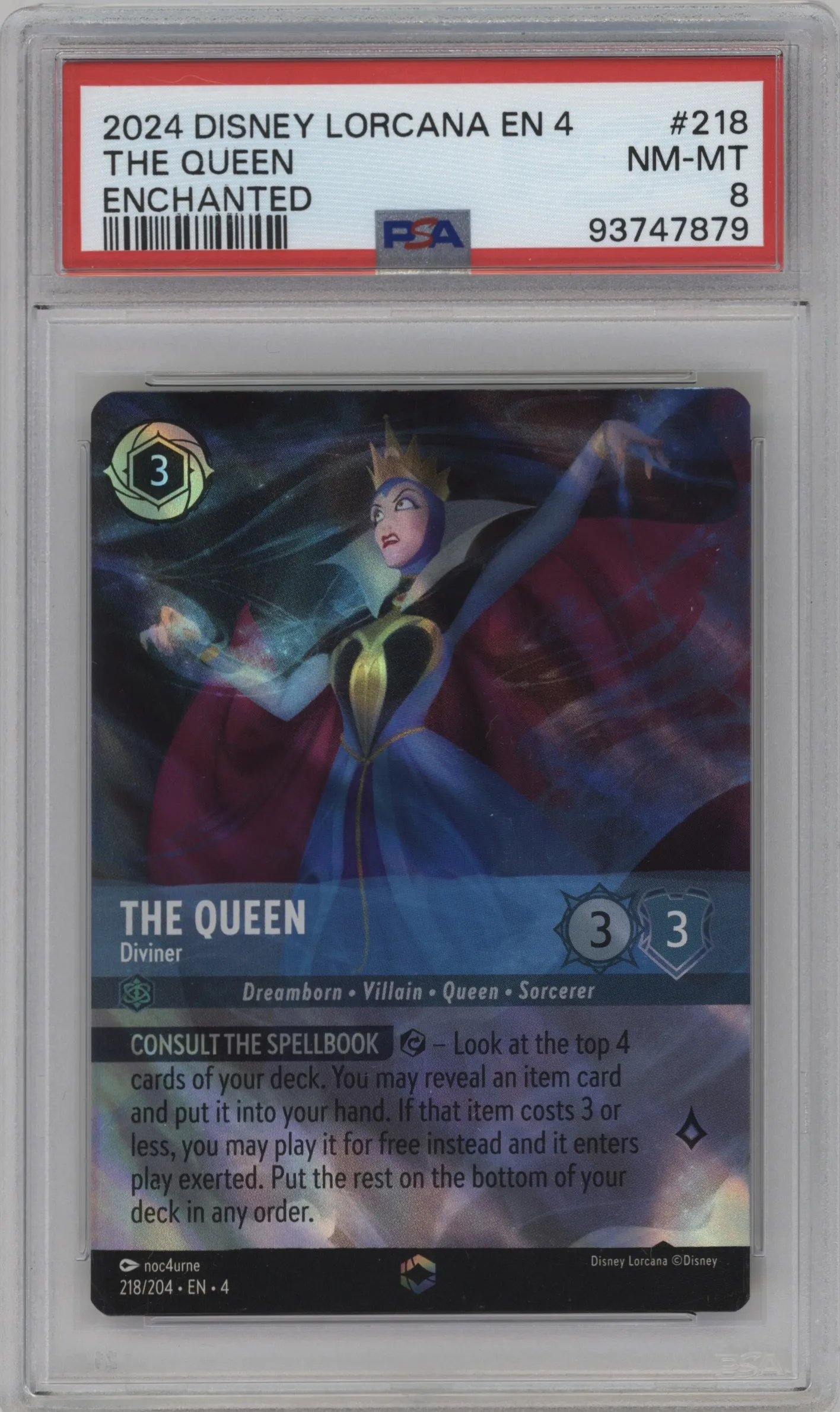 2024 Disney Lorcana Ursula's Return The Queen Enchanted #218 PSA 8