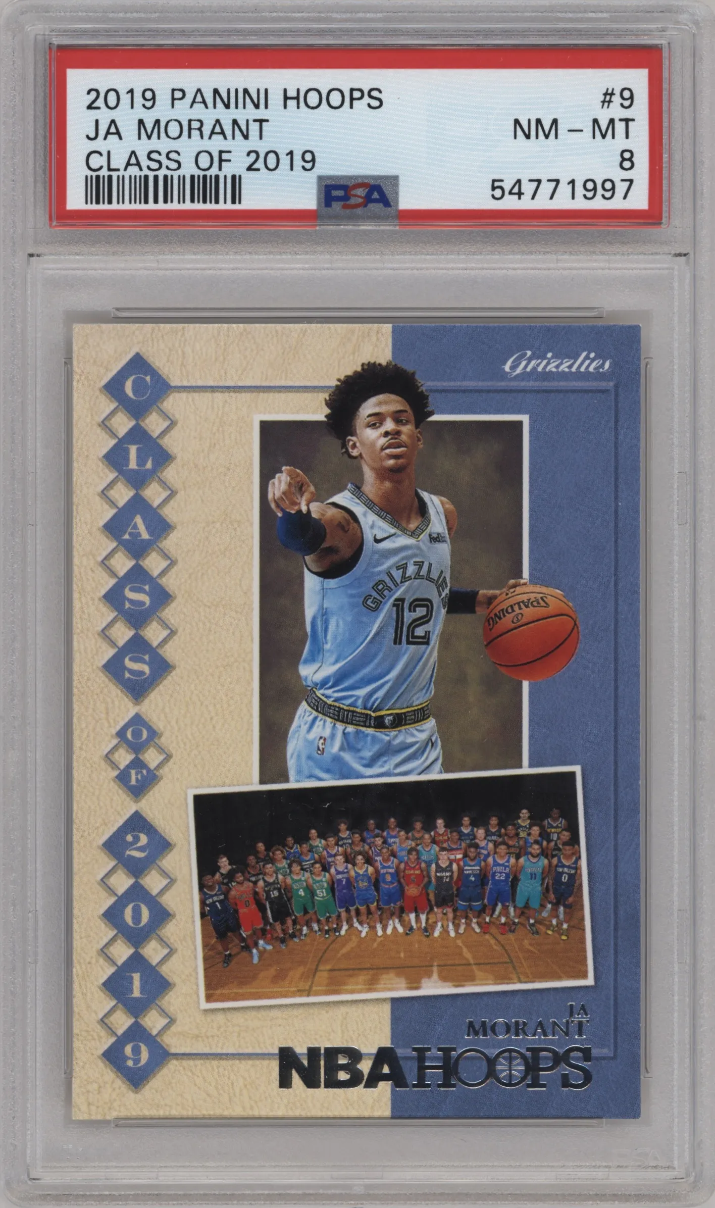 2019 Panini NBA Hoops Class of 2019 Ja Morant #9 PSA 8