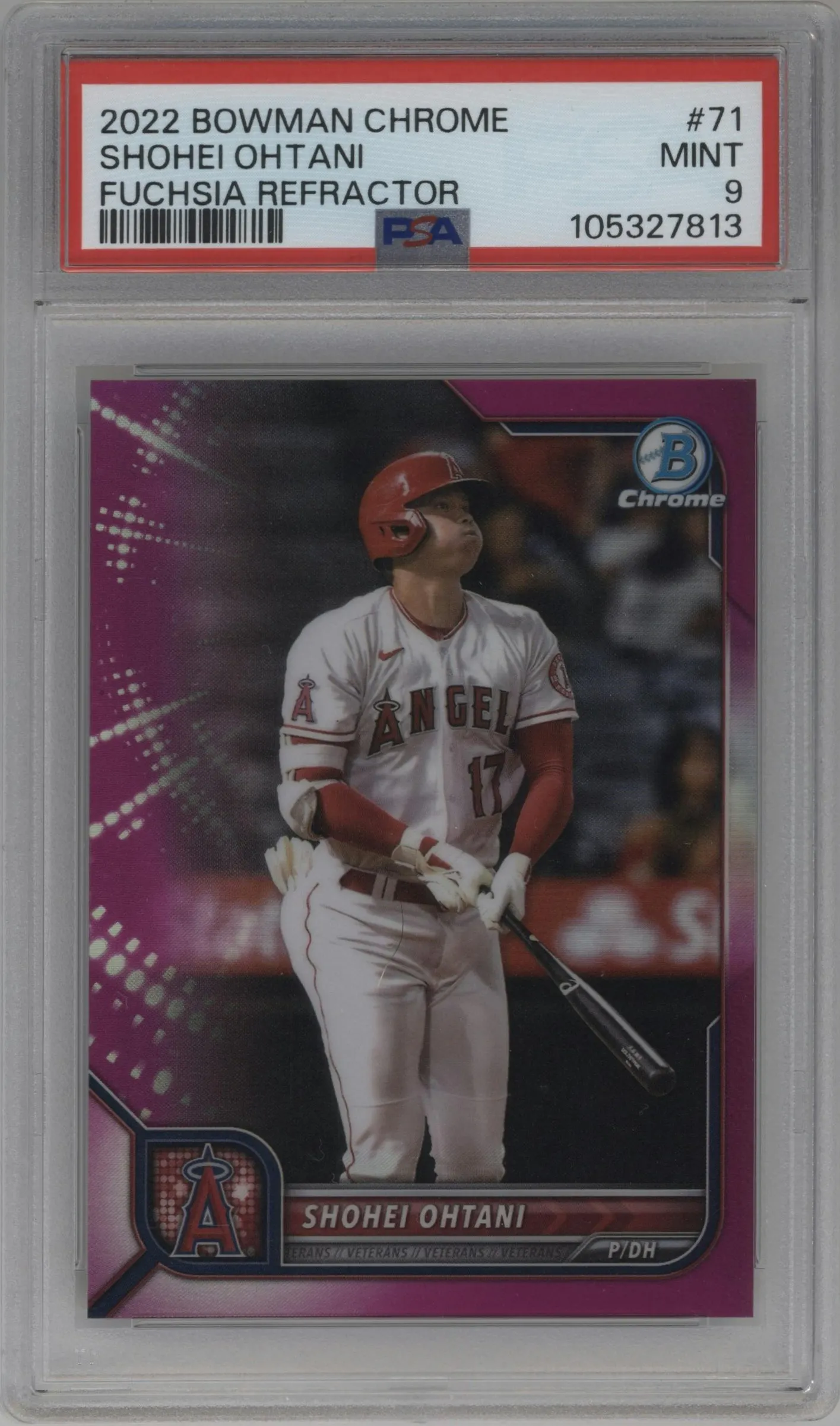 2022 Bowman Chrome Shohei Ohtani Fuchsia Refractor #71 PSA 9