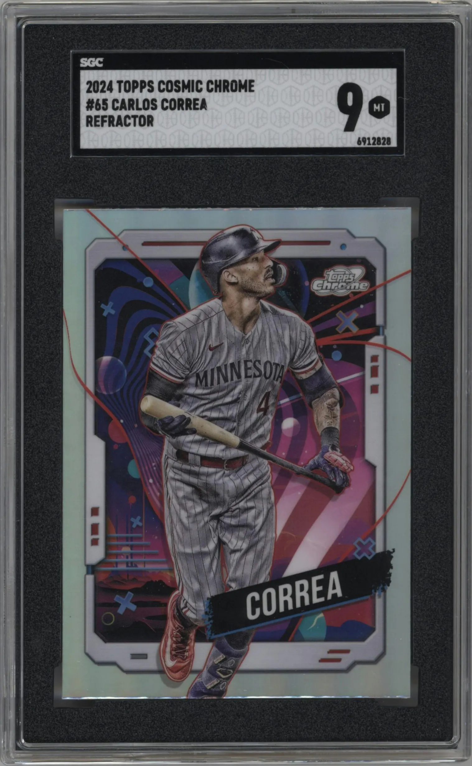 2024 Topps Cosmic Chrome Carlos Correa Refractor #65 SGC 9