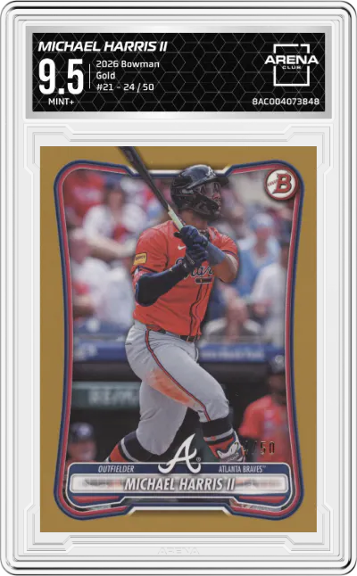2026 Bowman Michael Harris II Gold #21 ARENA CLUB 9.5