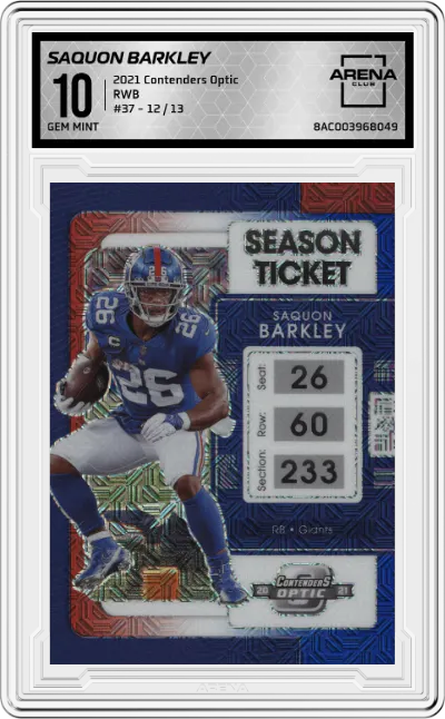 2021 Panini Contenders Optic Saquon Barkley Red/White/Blue #37 ARENA CLUB 10