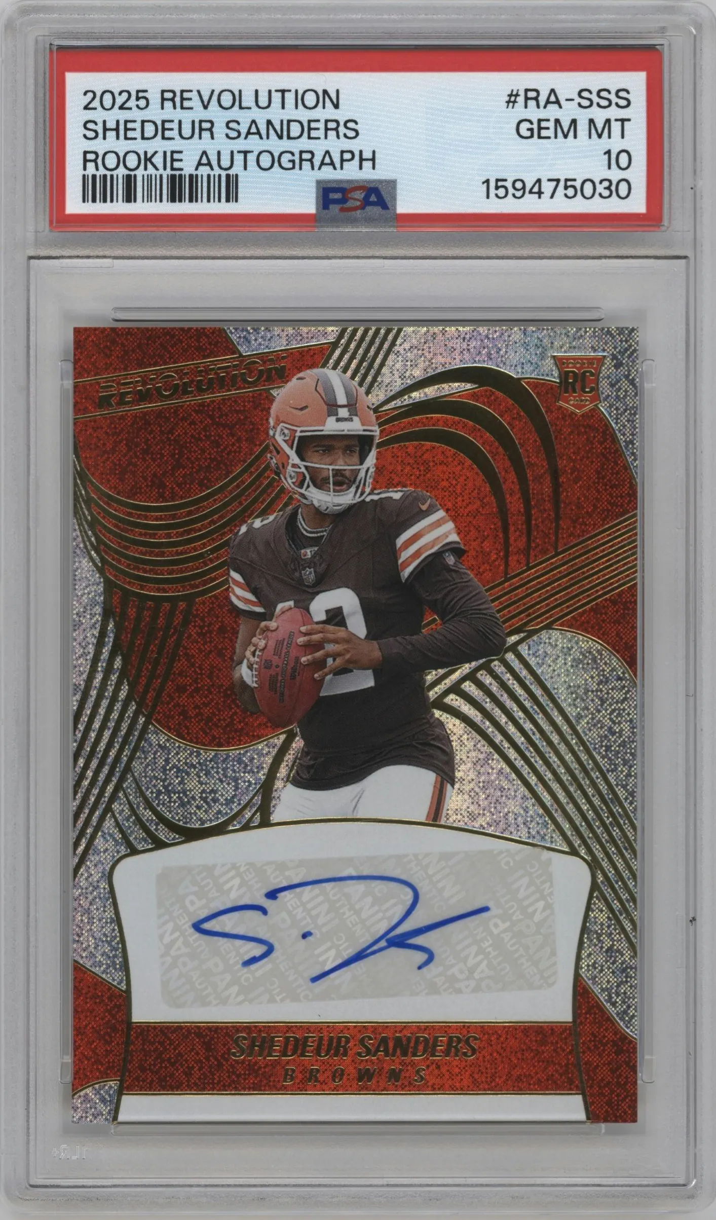 2025 Panini Revolution Rke.Auto Shedeur Sanders #RA-SSS PSA 10