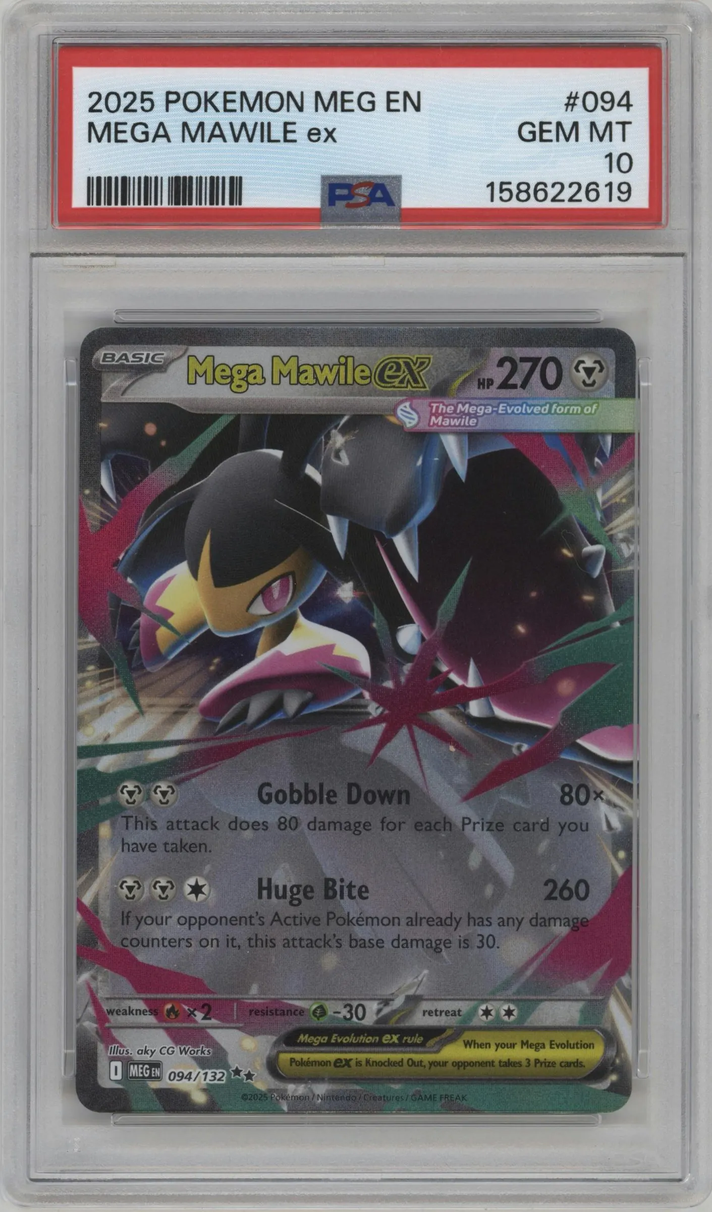 2025 Pokemon Mega Evolution Mega Mawile ex #094 PSA 10