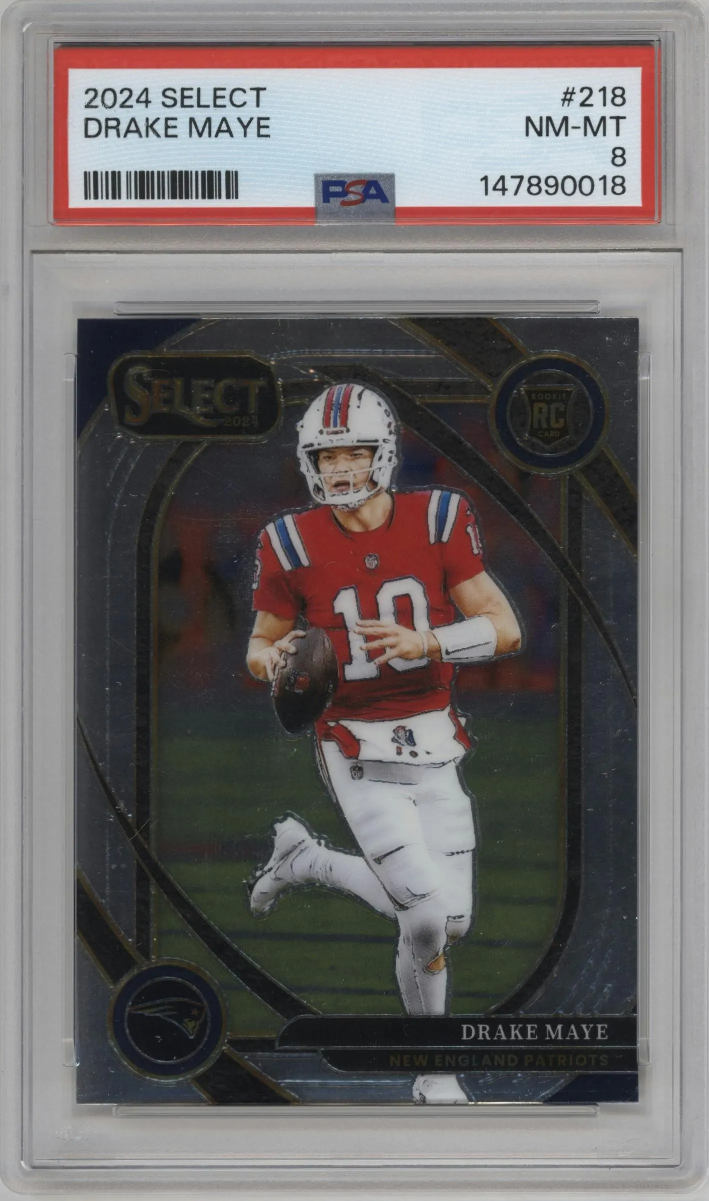 2024 Panini Select Club Lvl. Drake Maye #218 PSA 8