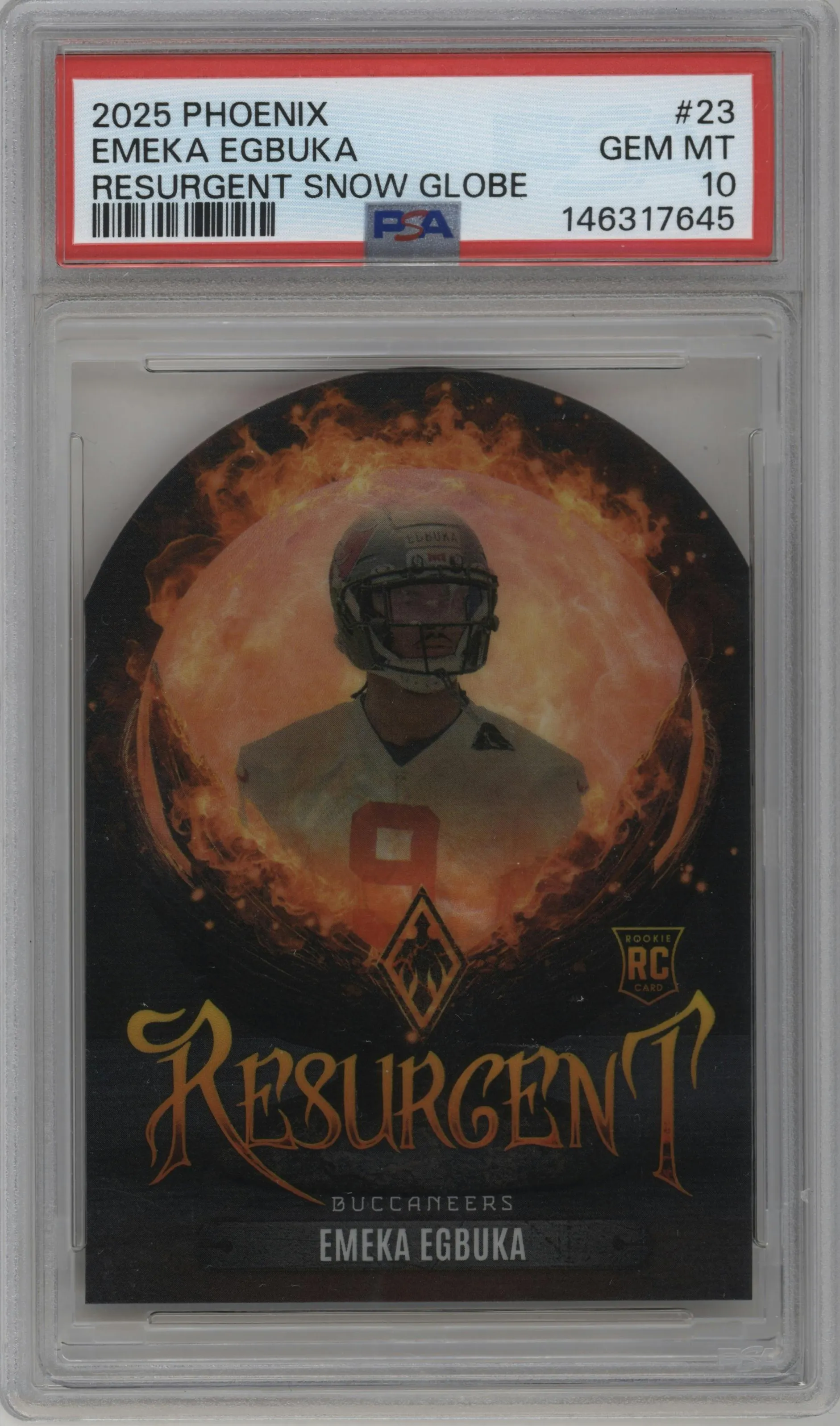 2025 Panini Phoenix Resurgent Snow Globe Emeka Egbuka PSA 10