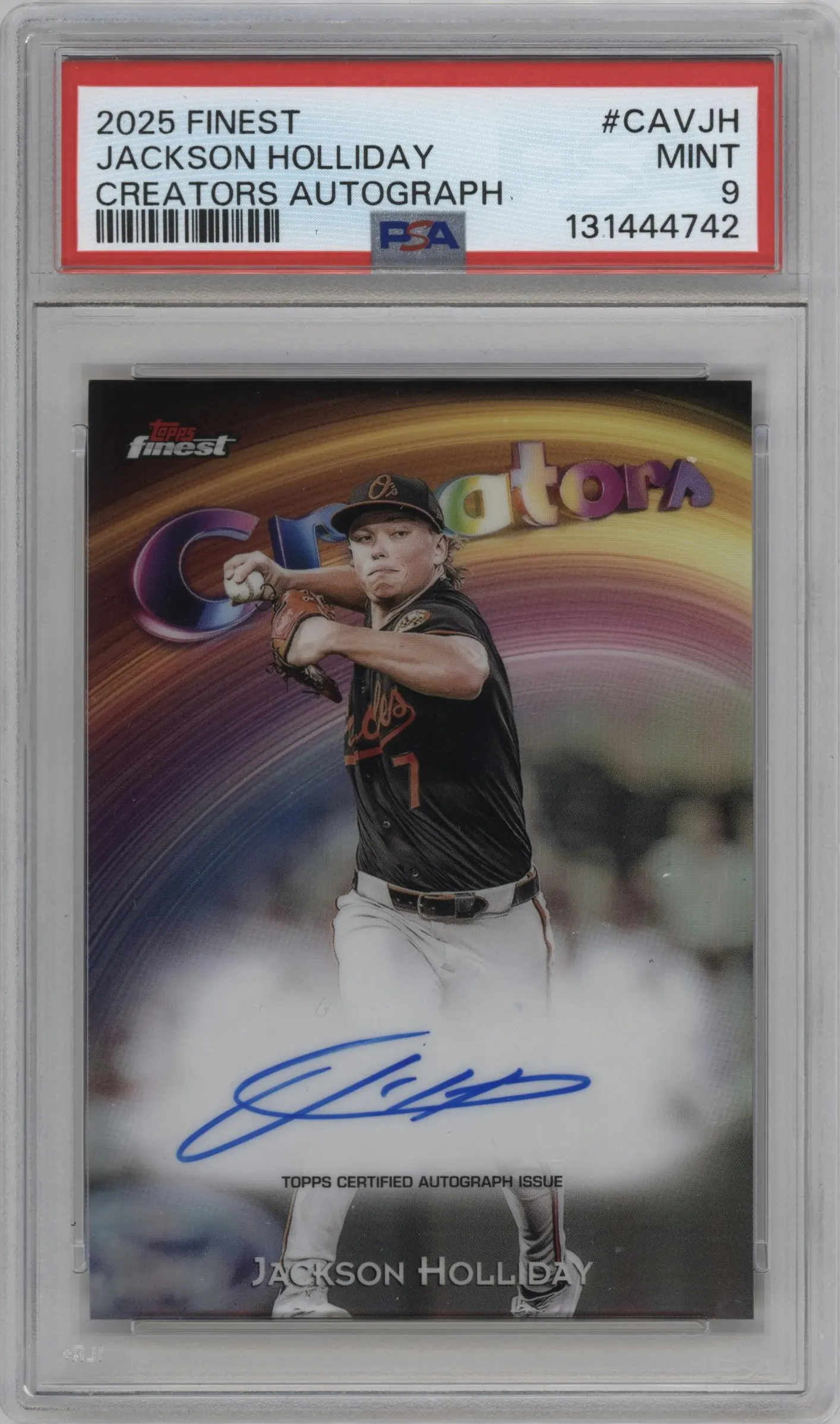2025 Topps Finest Creators Auto Jackson Holliday #CAV-JH PSA 9