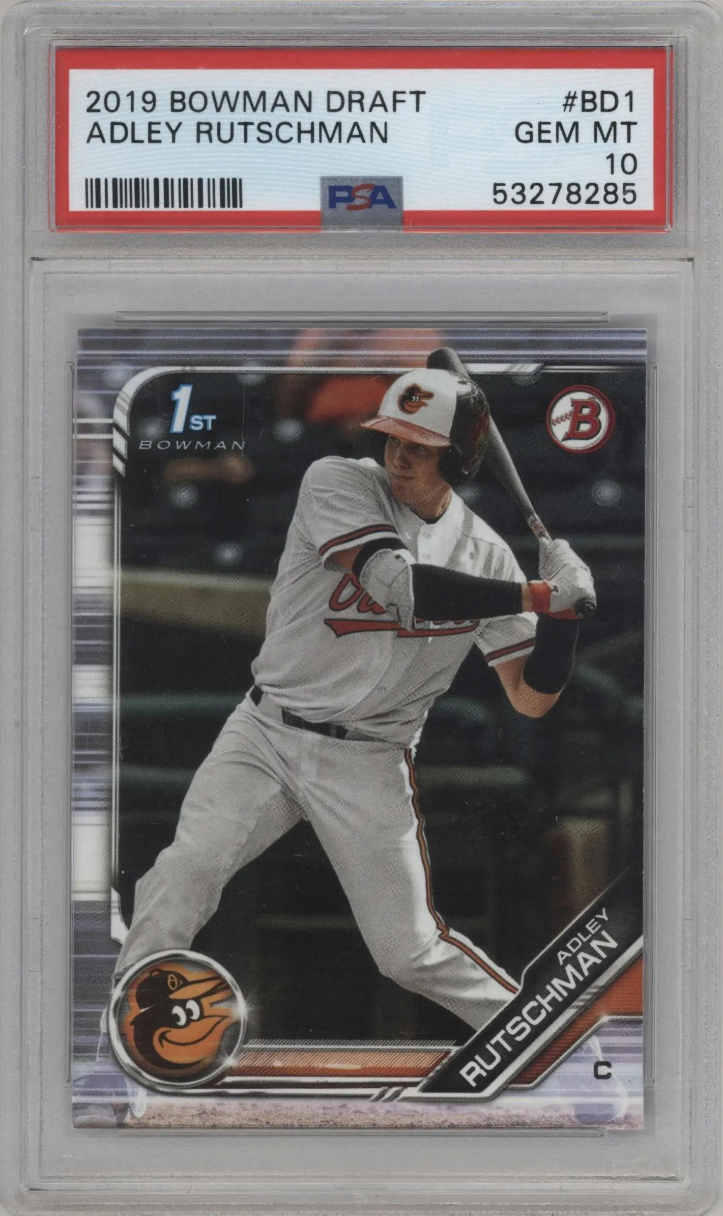 2019 Bowman Draft Adley Rutschman #BD-1 PSA 10