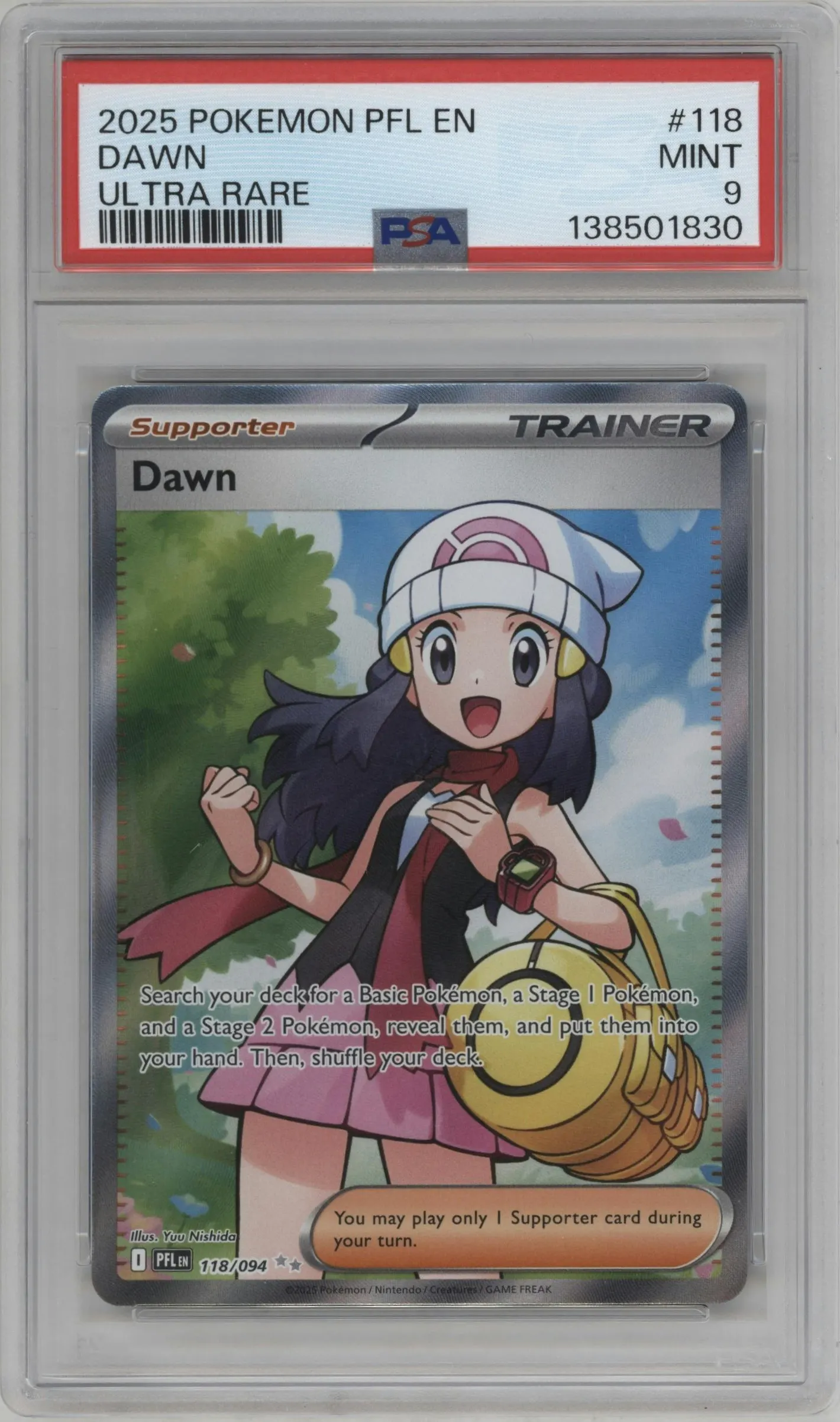 2025 Pokemon Mega Evolution Phan. Flames Dawn #118 PSA 9