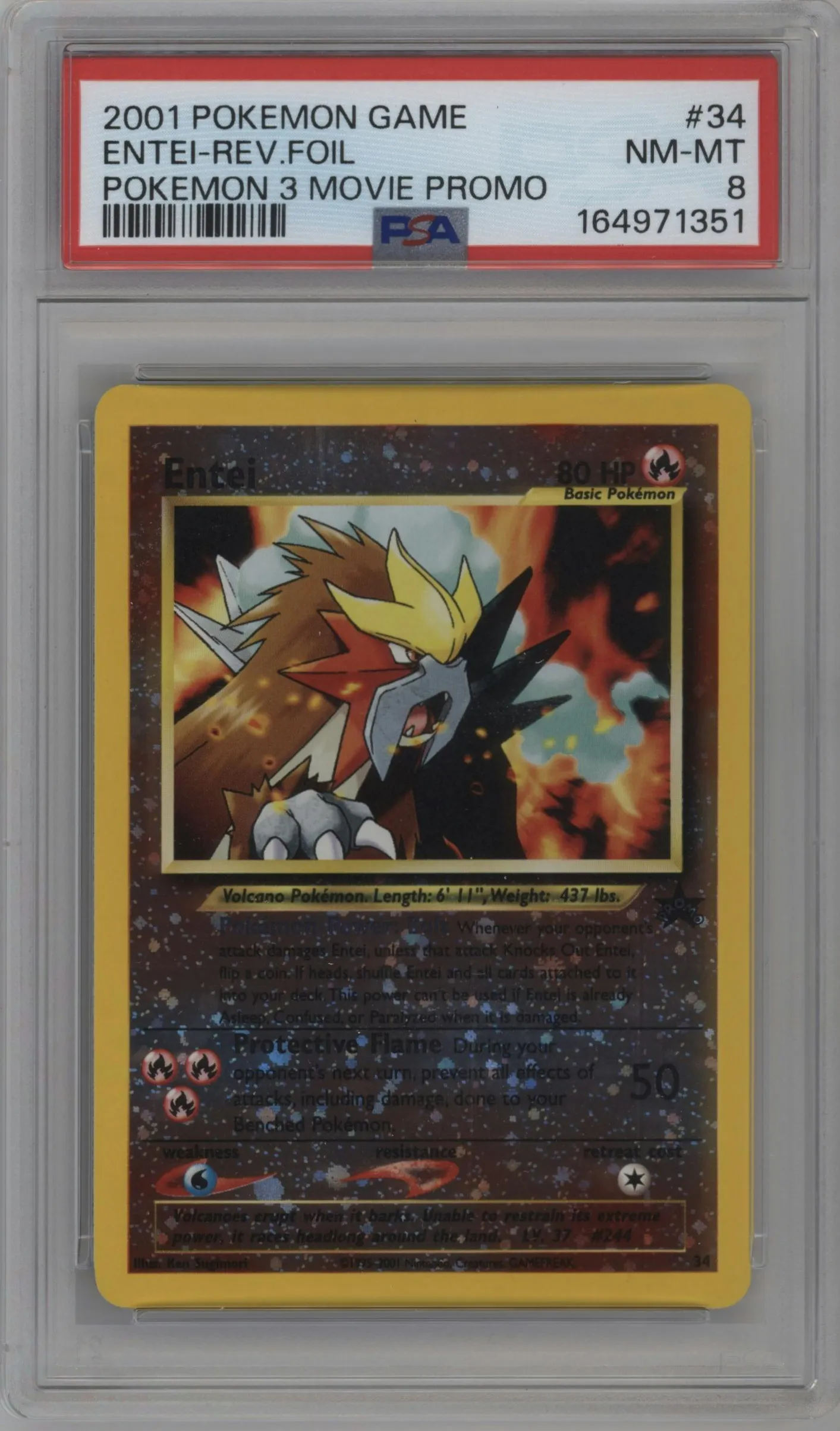 2001 Pokemon Movie 3 Promo Entei #34 PSA 8