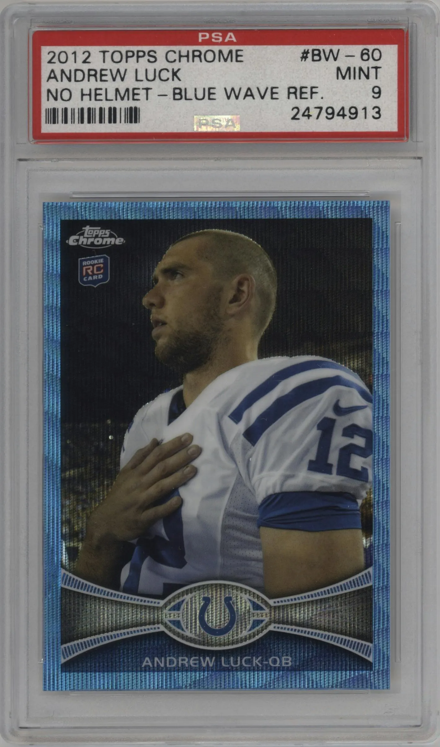 2012 Topps Chrome Blue Wave Ref. Andrew Luck #BW-60 PSA 9