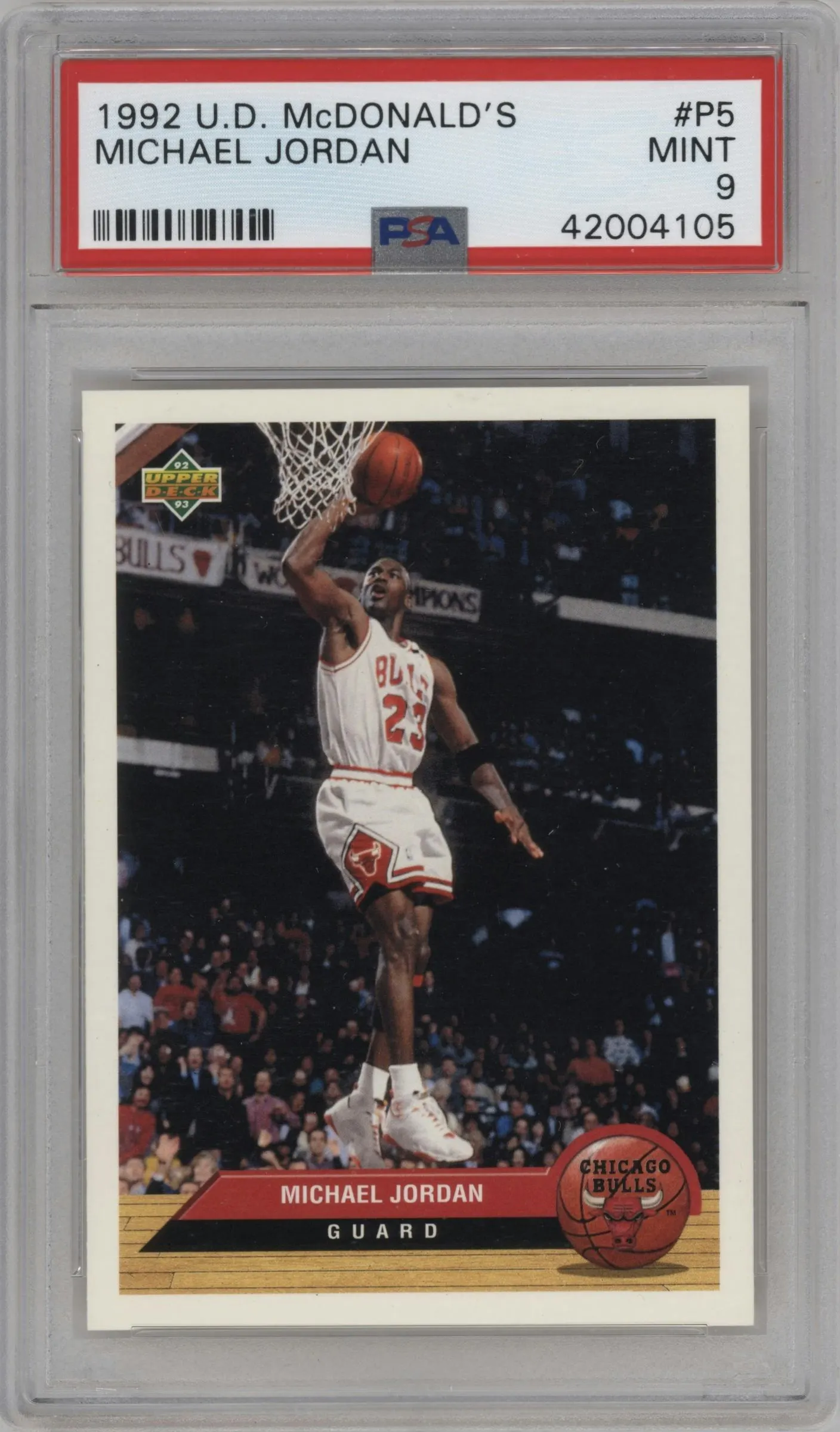 1992 UD McDonald's Michael Jordan #P5 PSA 9