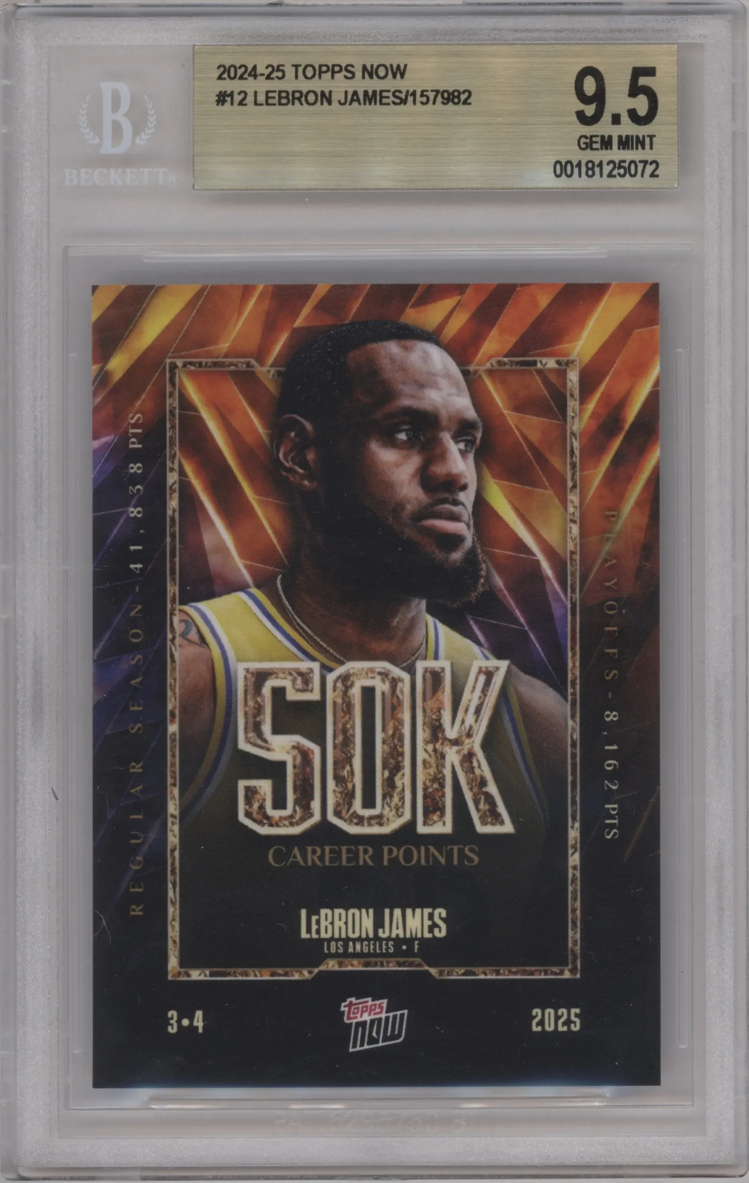 2024 Topps Now LeBron James #12 BGS 9.5