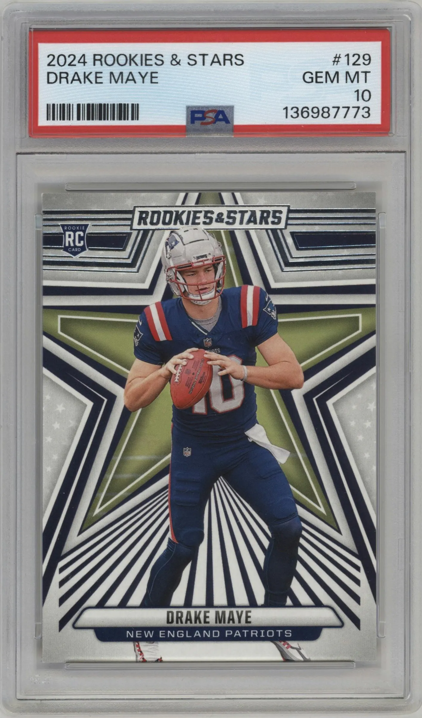 2024 Panini Rookies & Stars Drake Maye #129 PSA 10