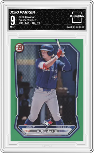 2026 Bowman Prospect JoJo Parker Green #BP-147  ARENA CLUB 9