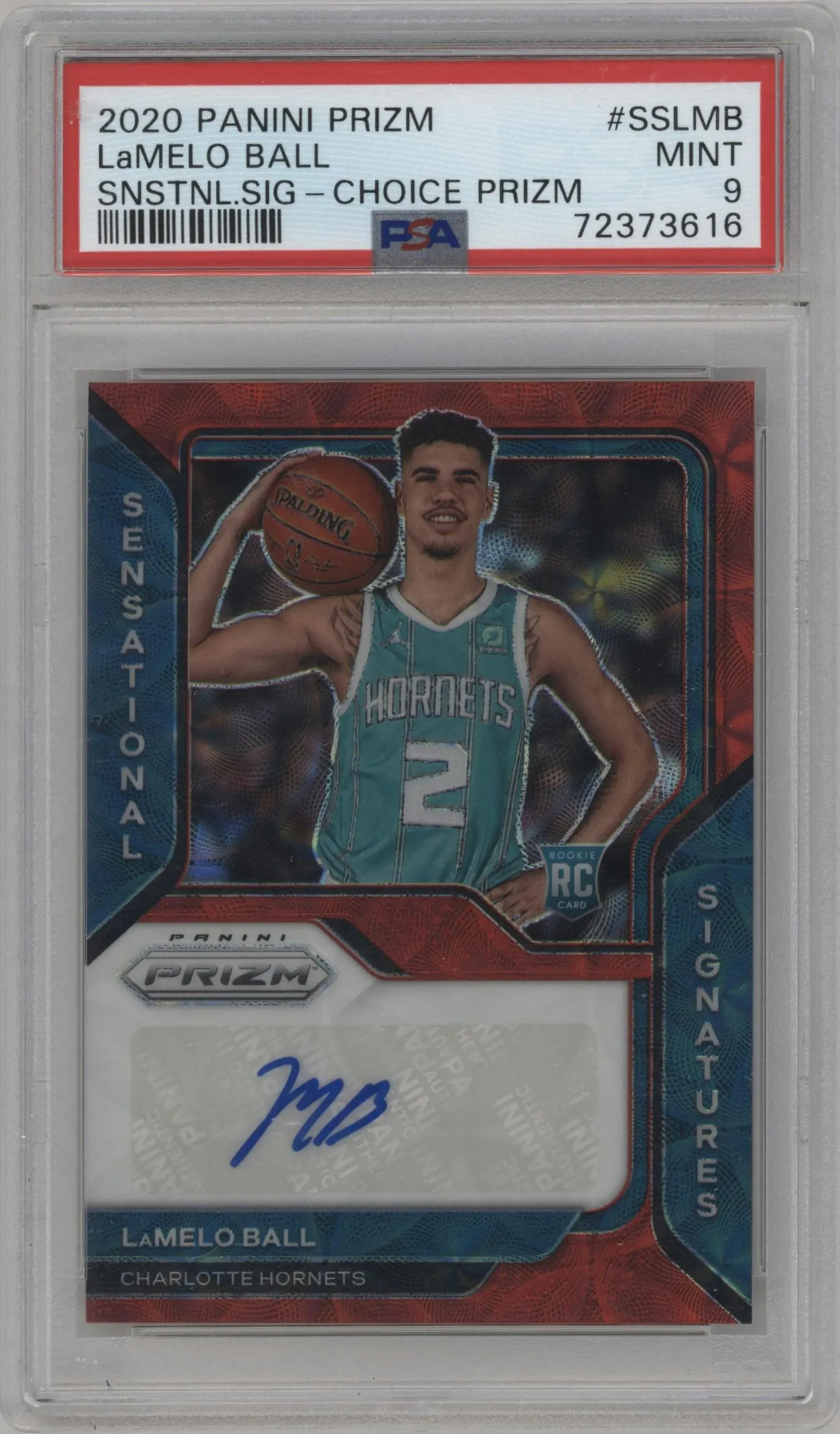 2020 Panini Prizm Sensational Sig. LaMelo Ball Choice #SS-LMB PSA 9
