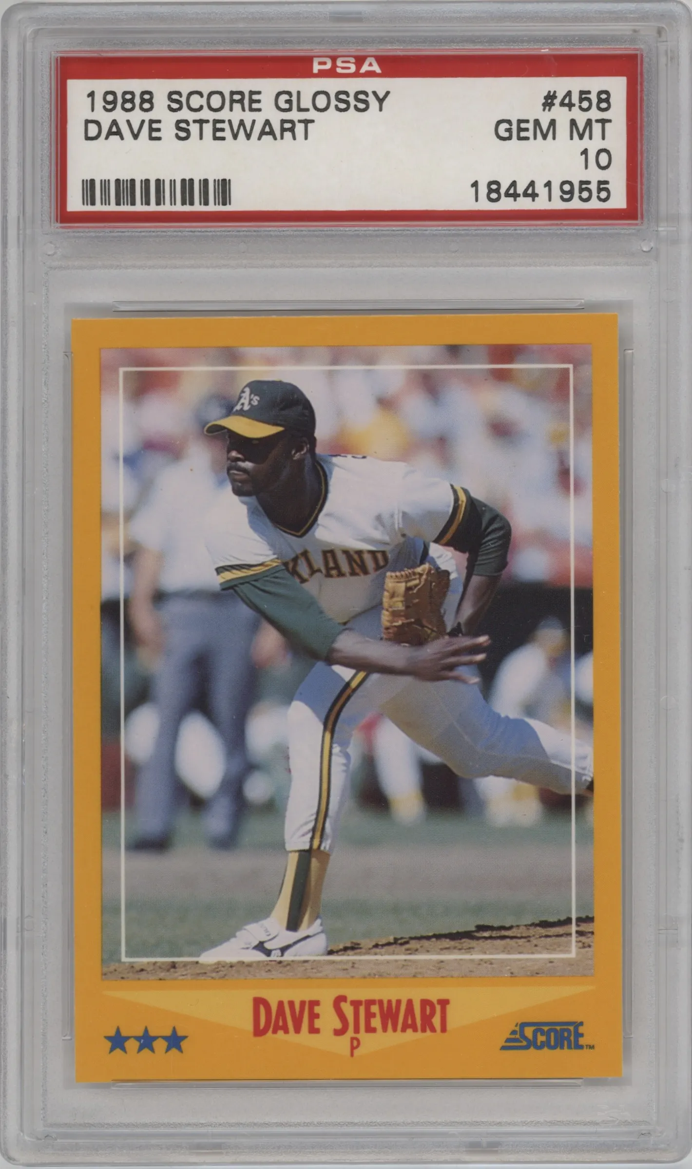 1988 Score Dave Stewart Glossy #458 PSA 10