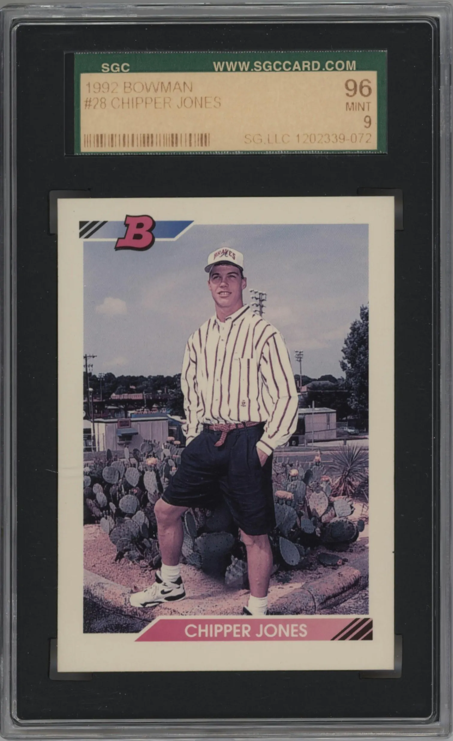 1992 Bowman Chipper Jones #28 SGC 9