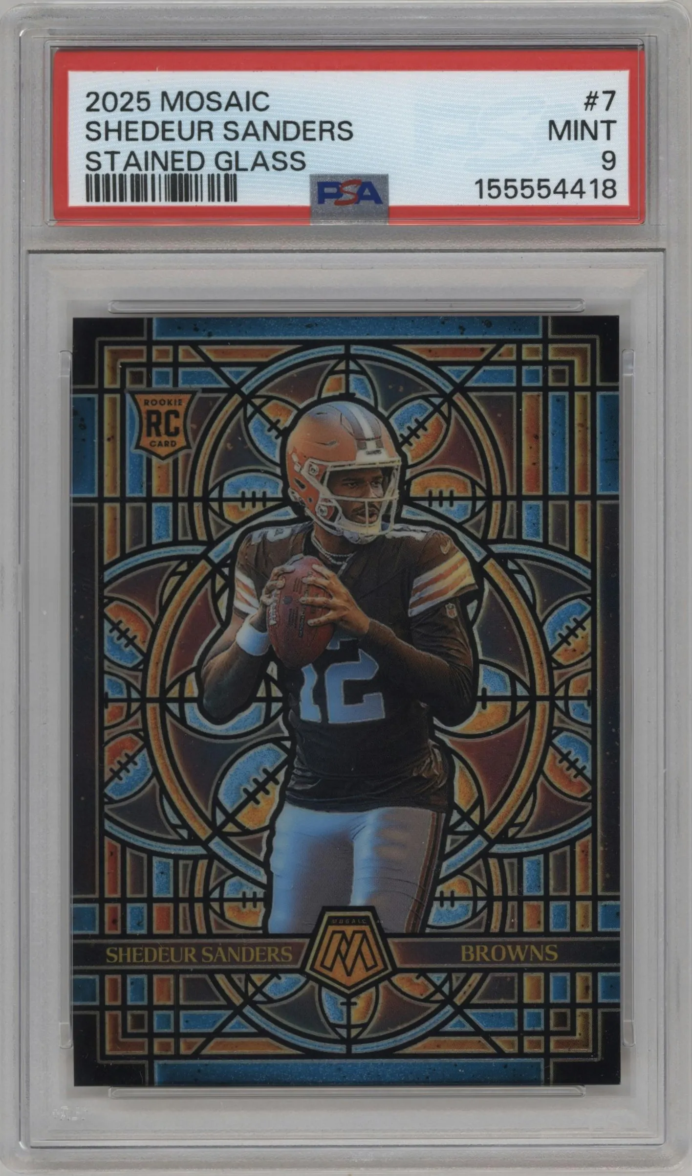 2025 Panini Mosaic Stained Glass Shedeur Sanders #7 PSA 9