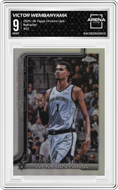 2025 Topps Chrome Update Victor Wembanyama Refractor #22 ARENA CLUB 9