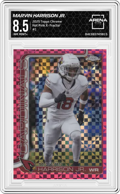 2025 Topps Chrome Marvin Harrison Jr. Hot Pink X-Fractor #1 ARENA CLUB 8.5