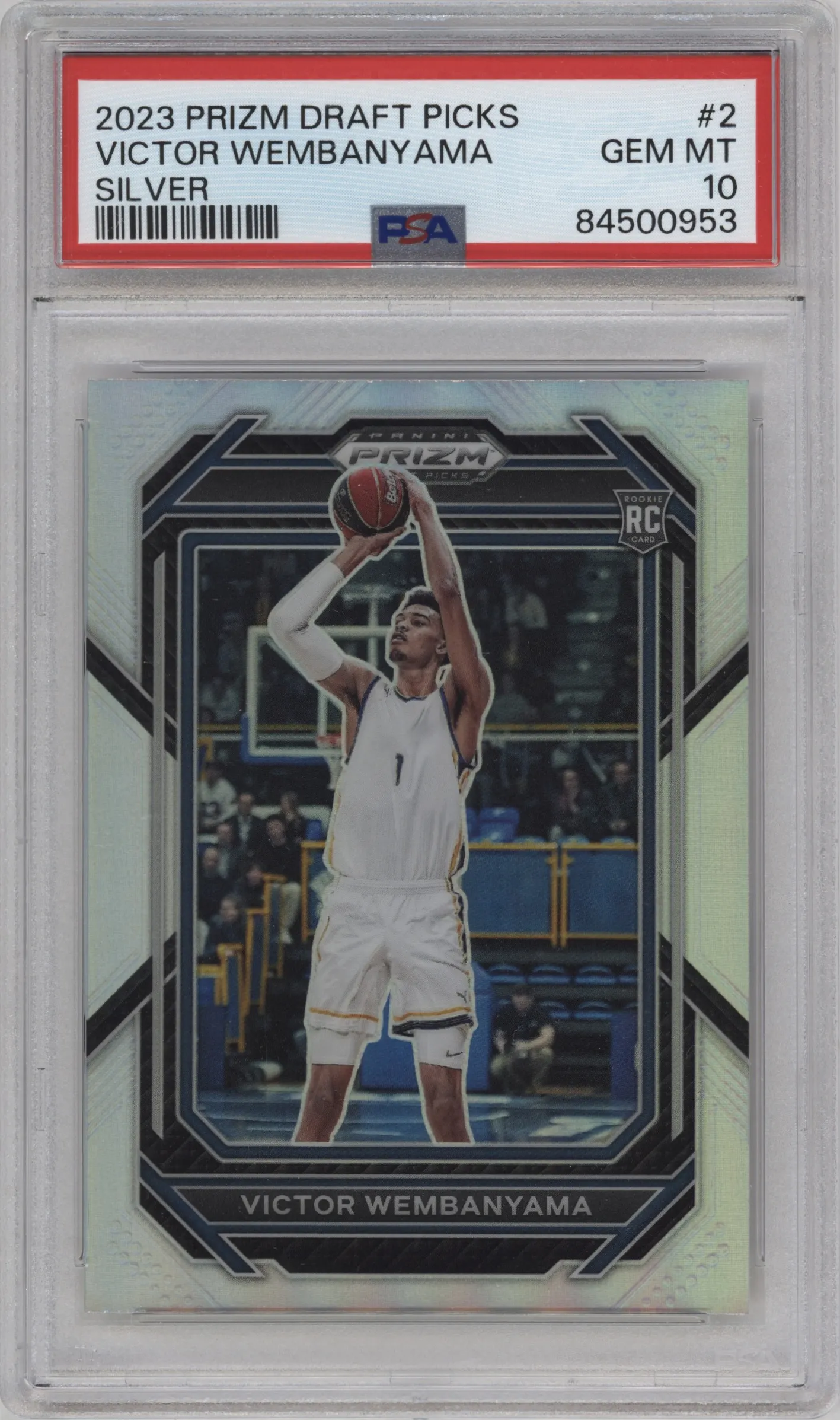 2023 Panini Prizm Draft Picks Victor Wembanyama Silver Prizm #2 PSA 10