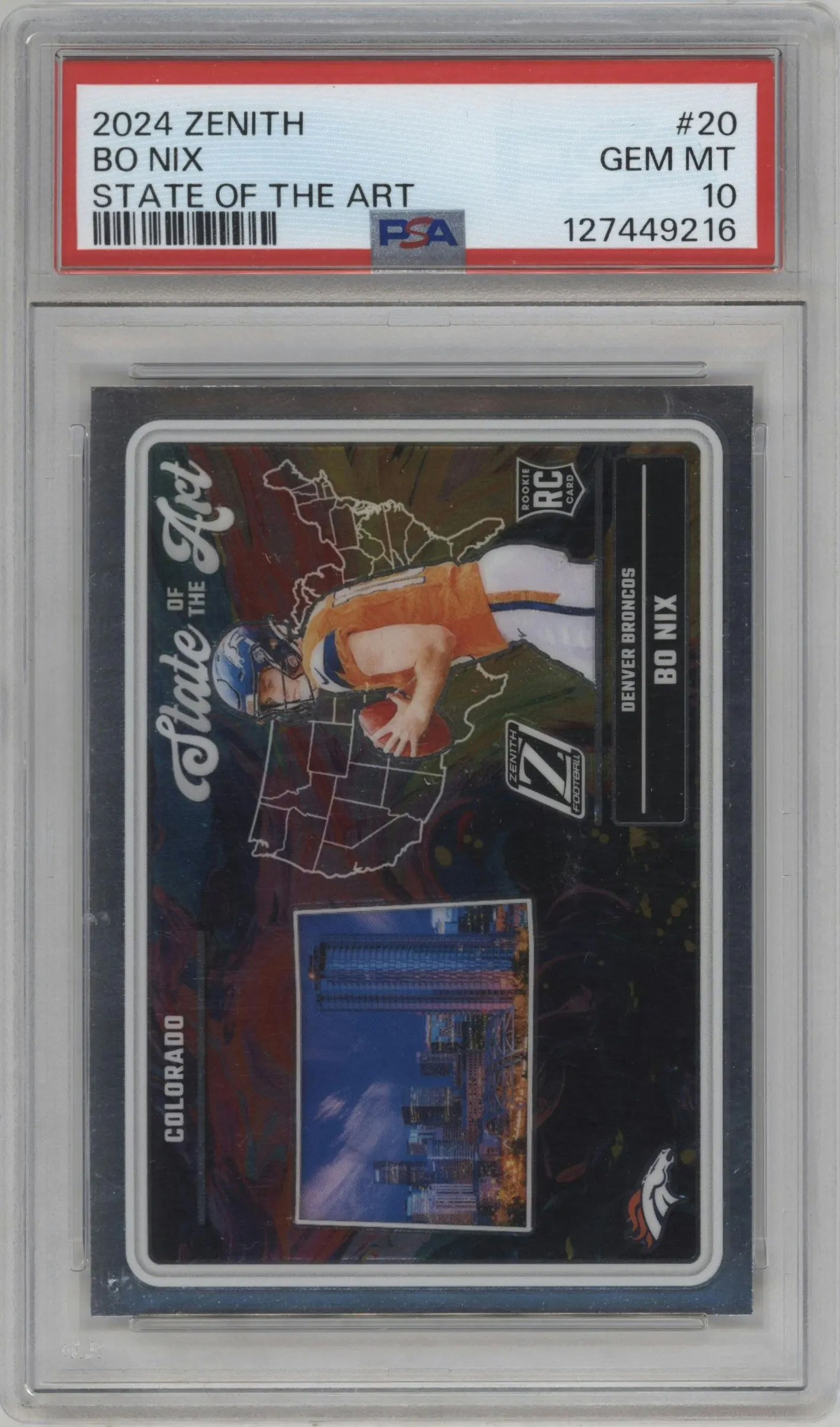 2024 Panini Zenith State of the Art Bo Nix #20 PSA 10