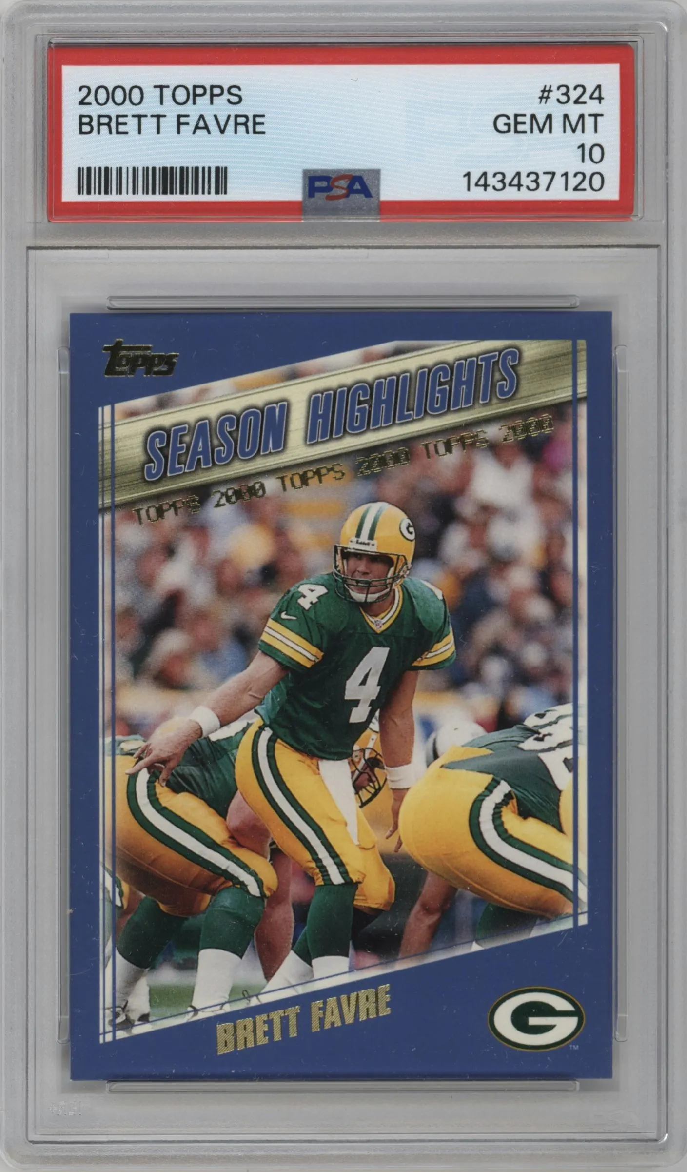 2000 Topps Brett Favre #324 PSA 10