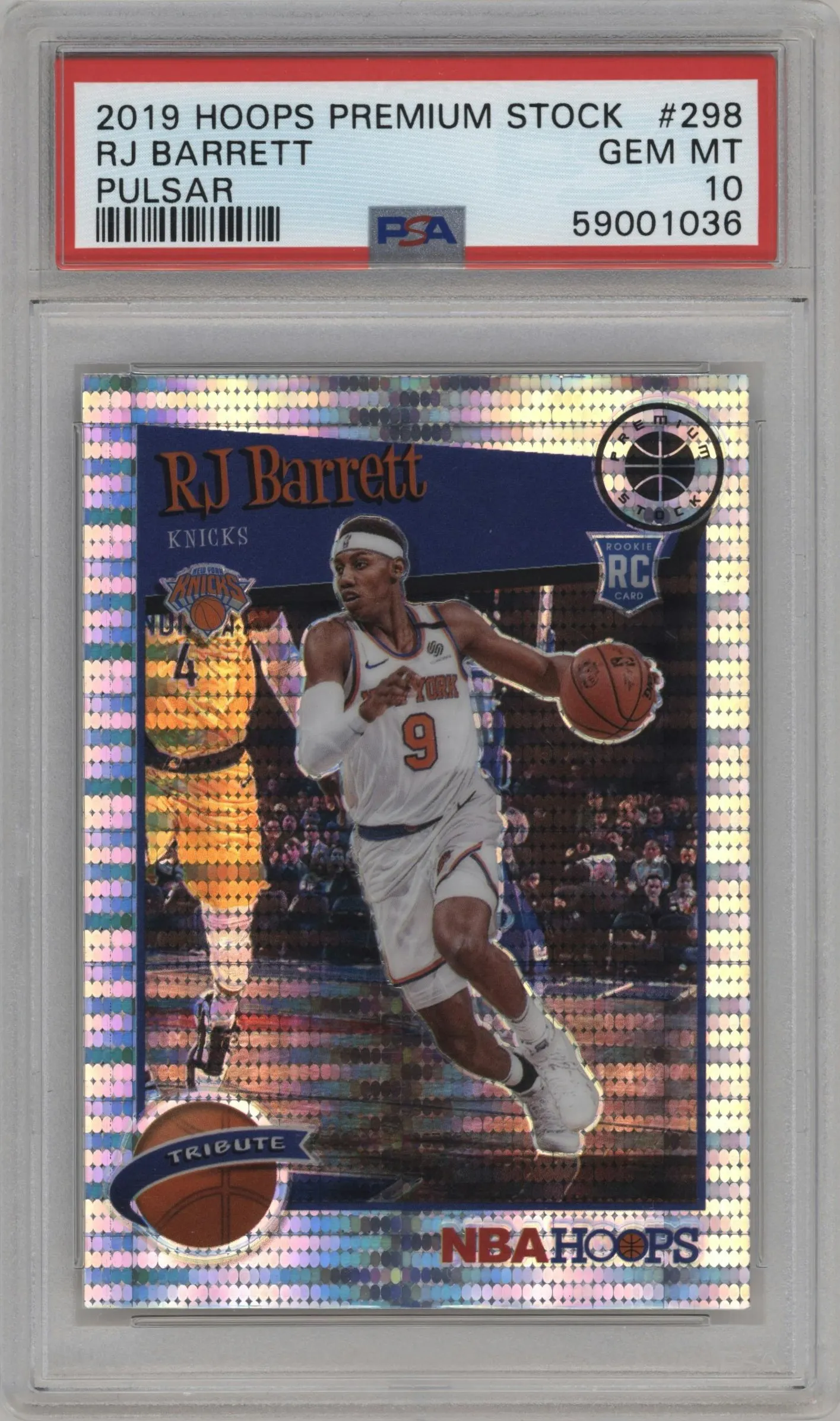2019 Panini Hoops Premium Stock RJ Barrett Pulsar #298 PSA 10