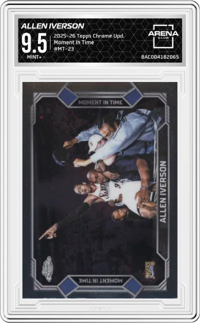 2025 Topps Chrome Update Moment In Time Allen Iverson #MT-23 ARENA CLUB 9.5