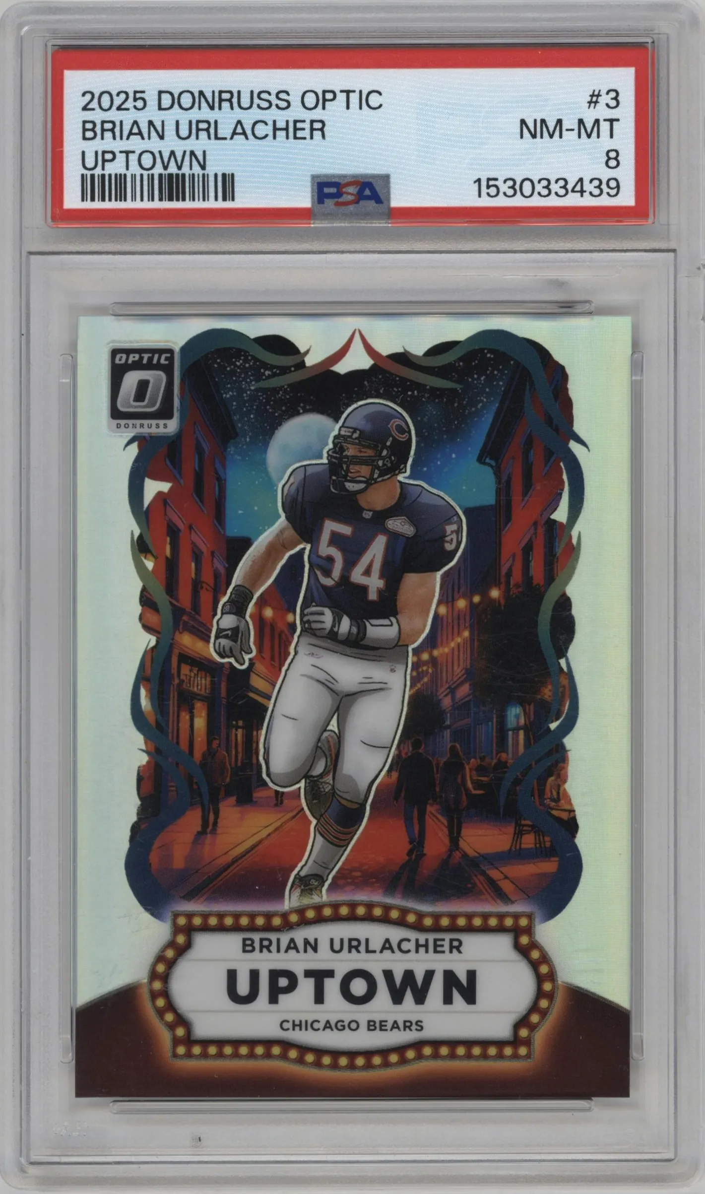 2025 Donruss Optic Uptown Brian Urlacher #3 PSA 8