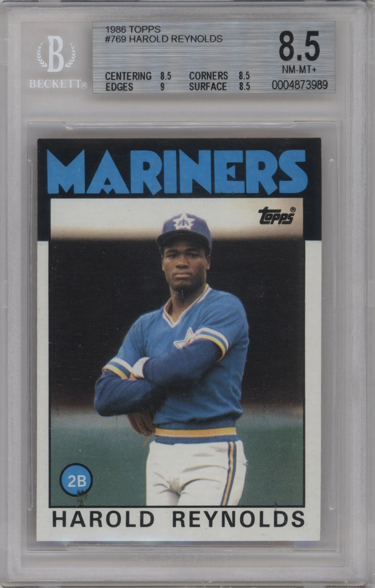 1986 Topps Harold Reynolds BGS 8.5