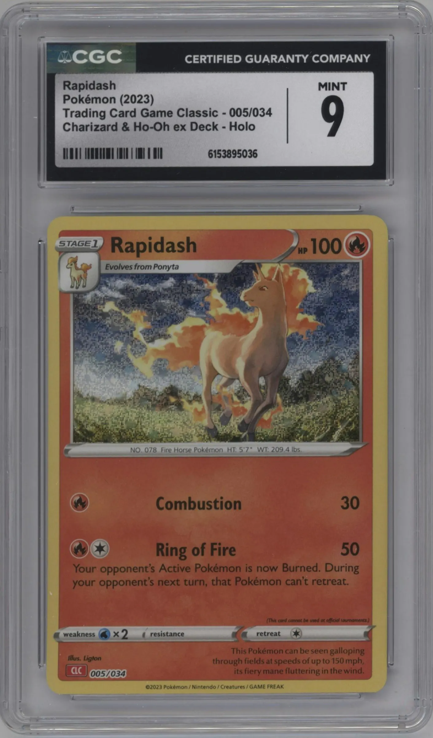 2023 Pokemon CLC Rapidash CGC 9