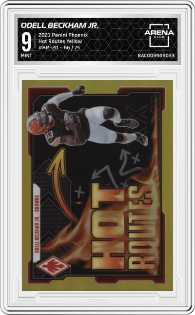 2021 Panini Phoenix Hot Routes Odell Beckham Jr. Yellow #HR-20 ARENA CLUB 9