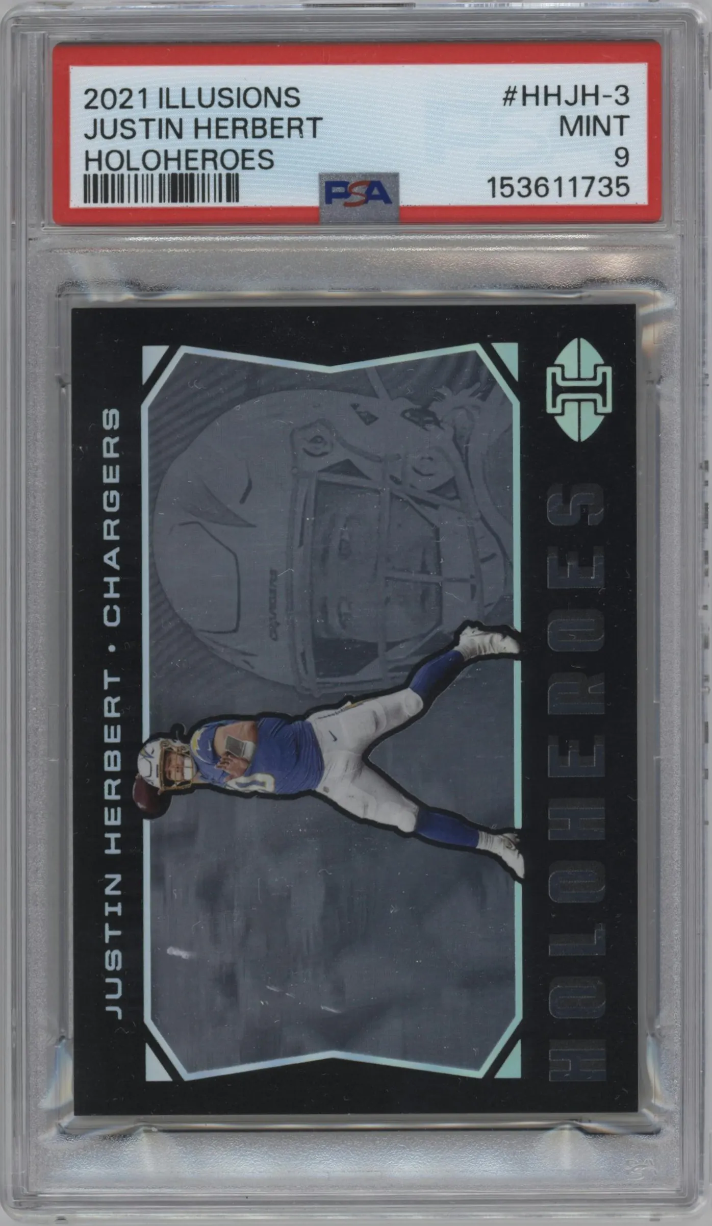2021 Panini Illusions HoloHeroes Justin Fields #HHJF-1 PSA 9